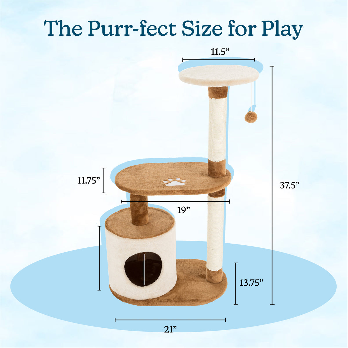 3-Tier Cat Tower with Scratch Posts