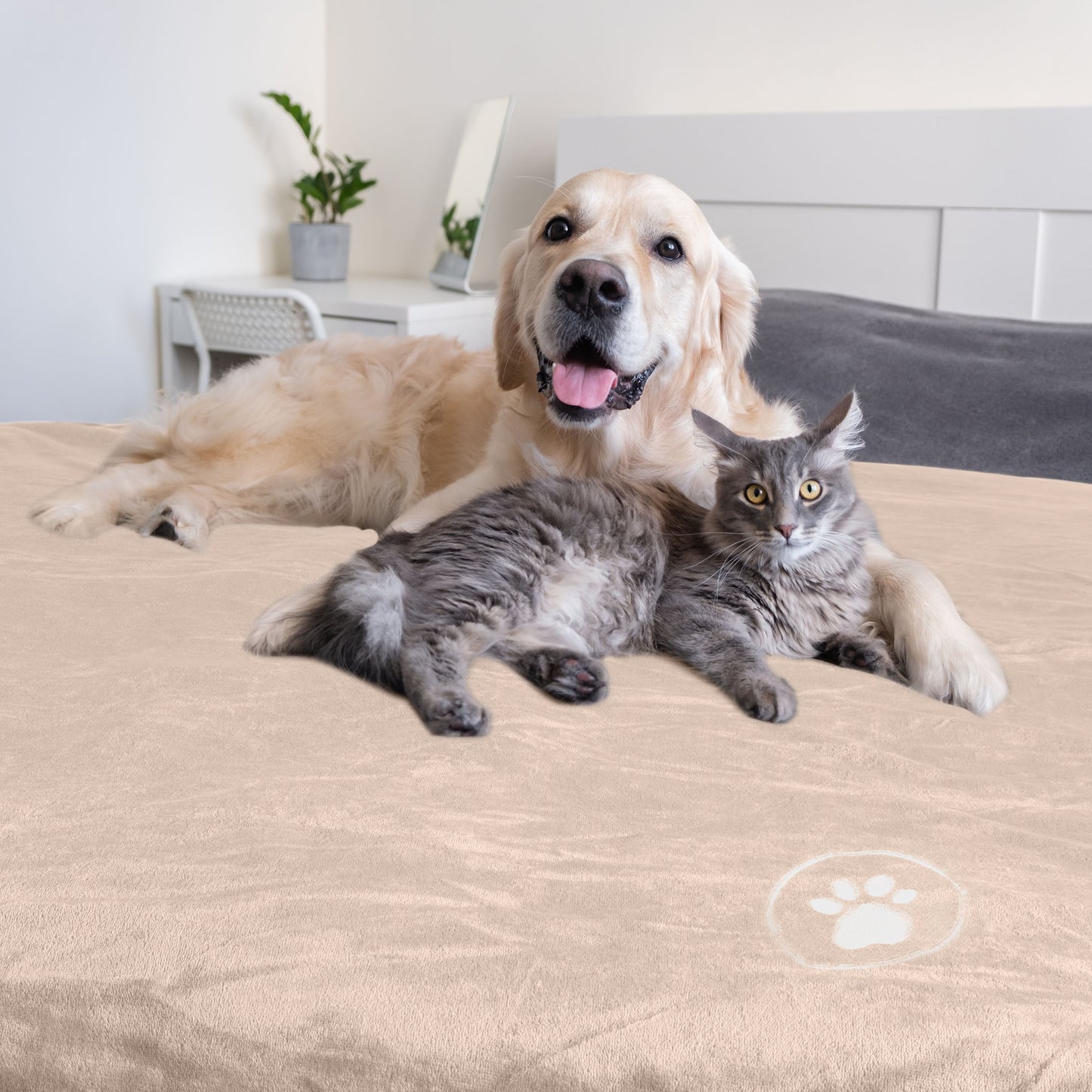 PETMAKER 30x40-Inch Waterproof Dog Blanket, Tan