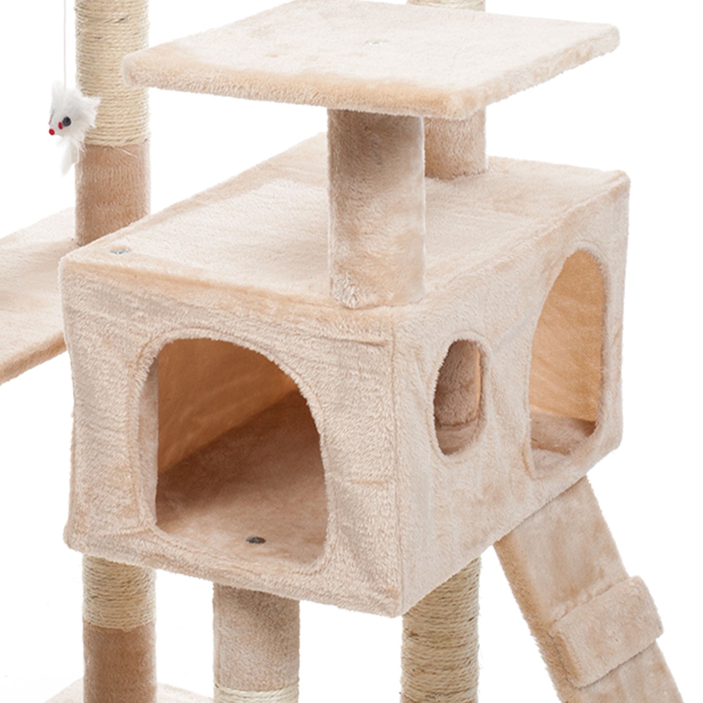Pet Adobe 5.5FT Cat Tree with Scratch Posts, Beige
