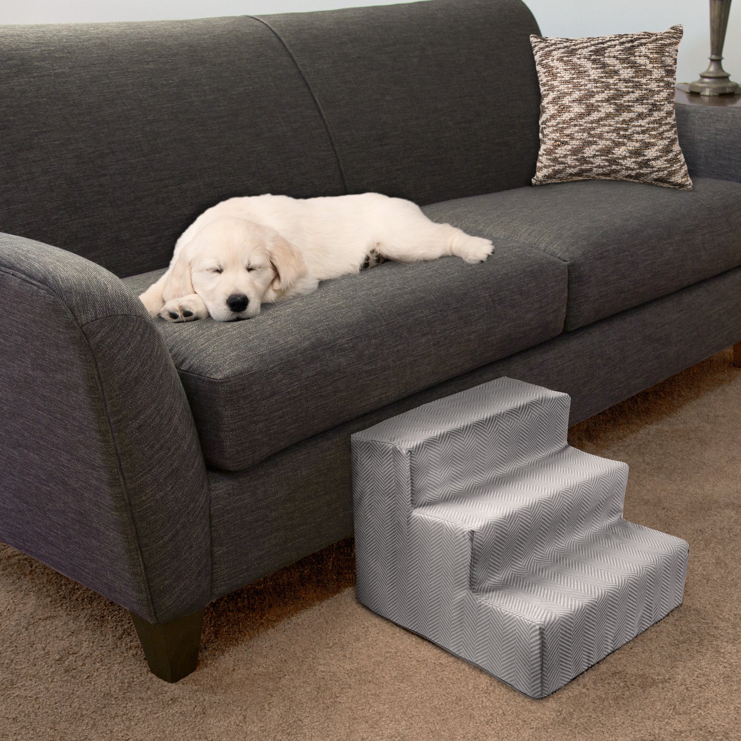 3-Step Nonslip Foam Pet Staircase