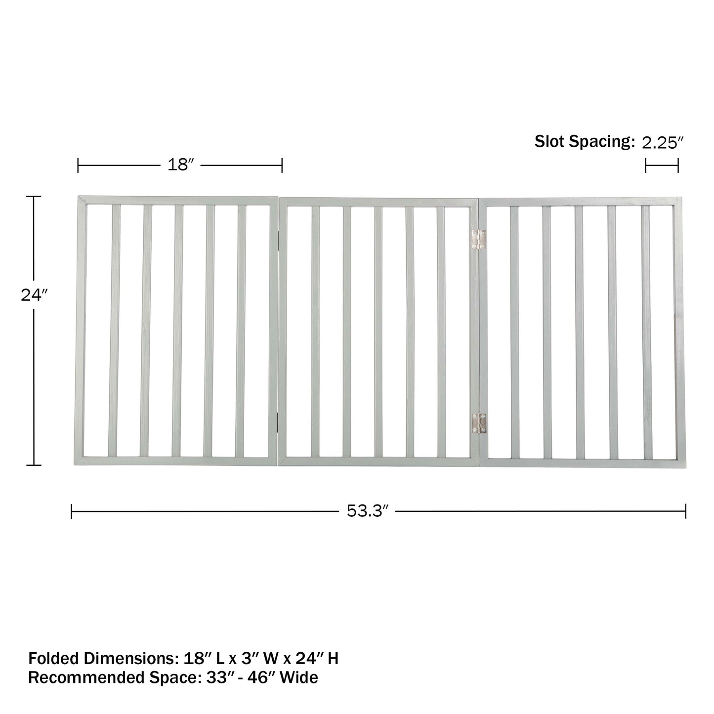 PETMAKER 3-Panel Indoor Foldable Pet Gate, Gray