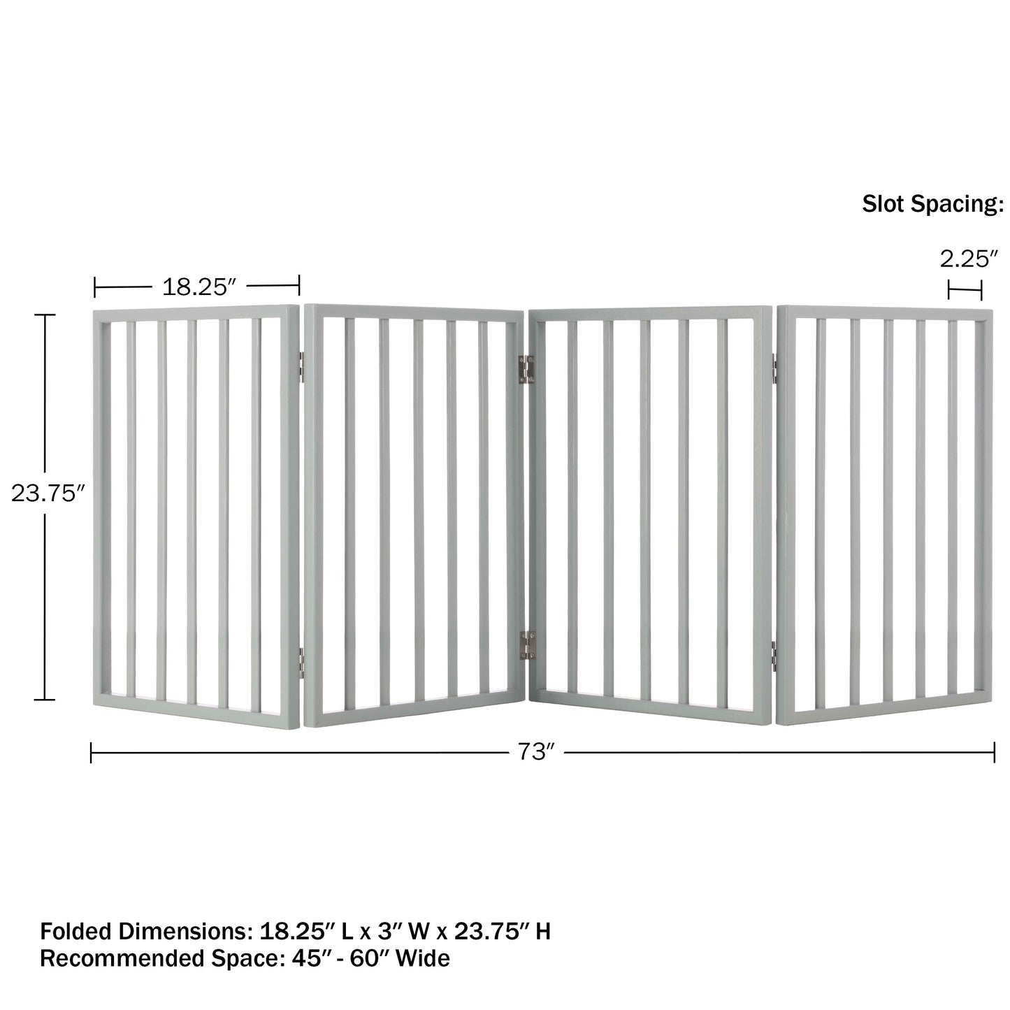 PETMAKER 4-Panel Indoor Foldable Pet Gate, Gray