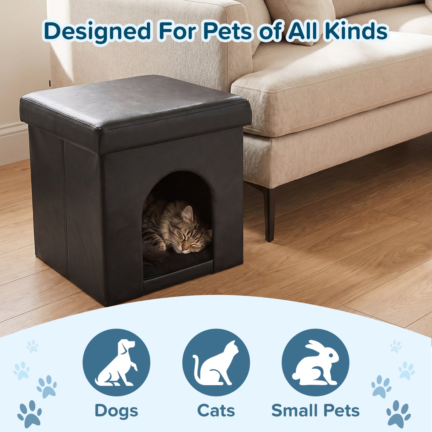 Collapsible Pet House Ottoman