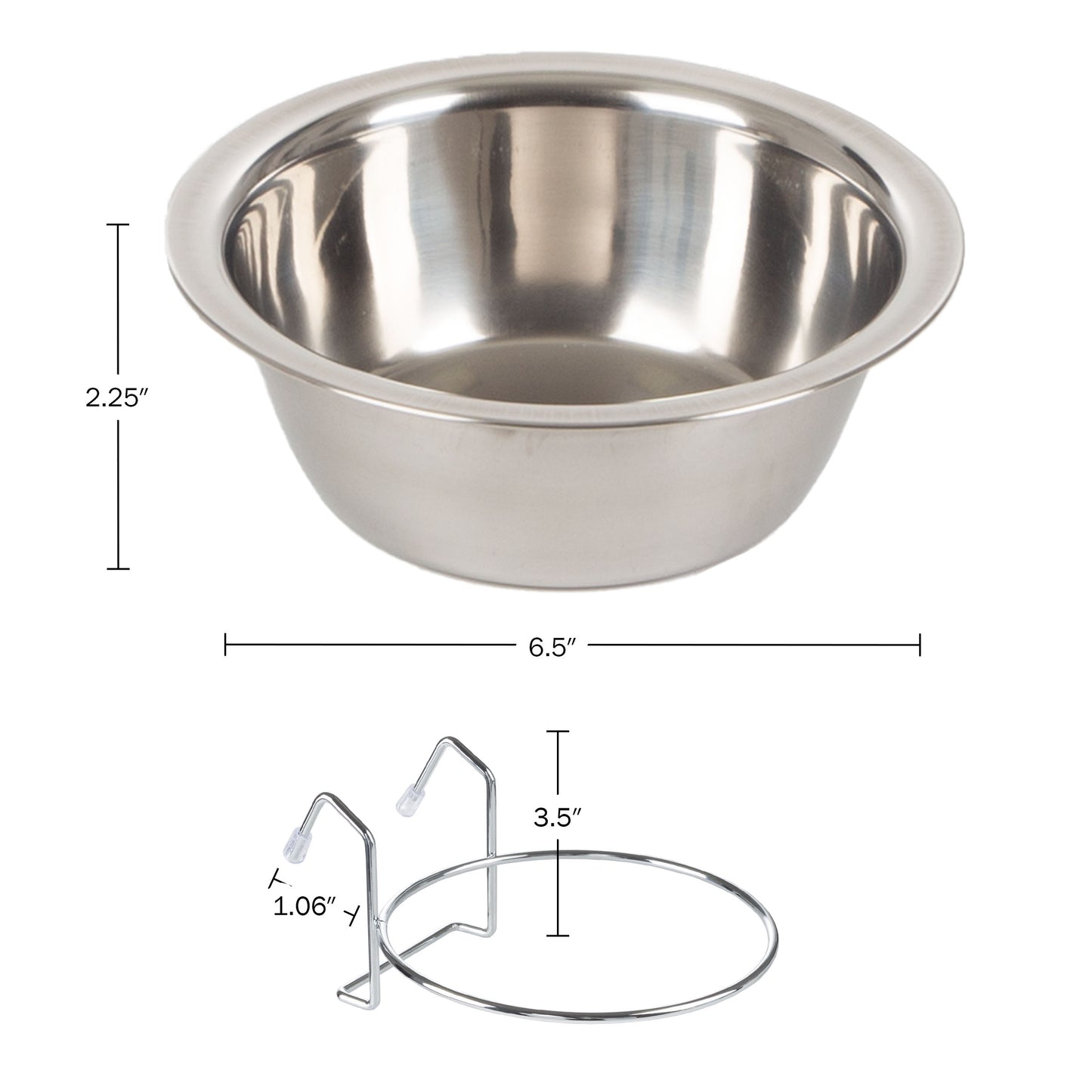 Stainless-Steel Hanging Dog Bowl Set