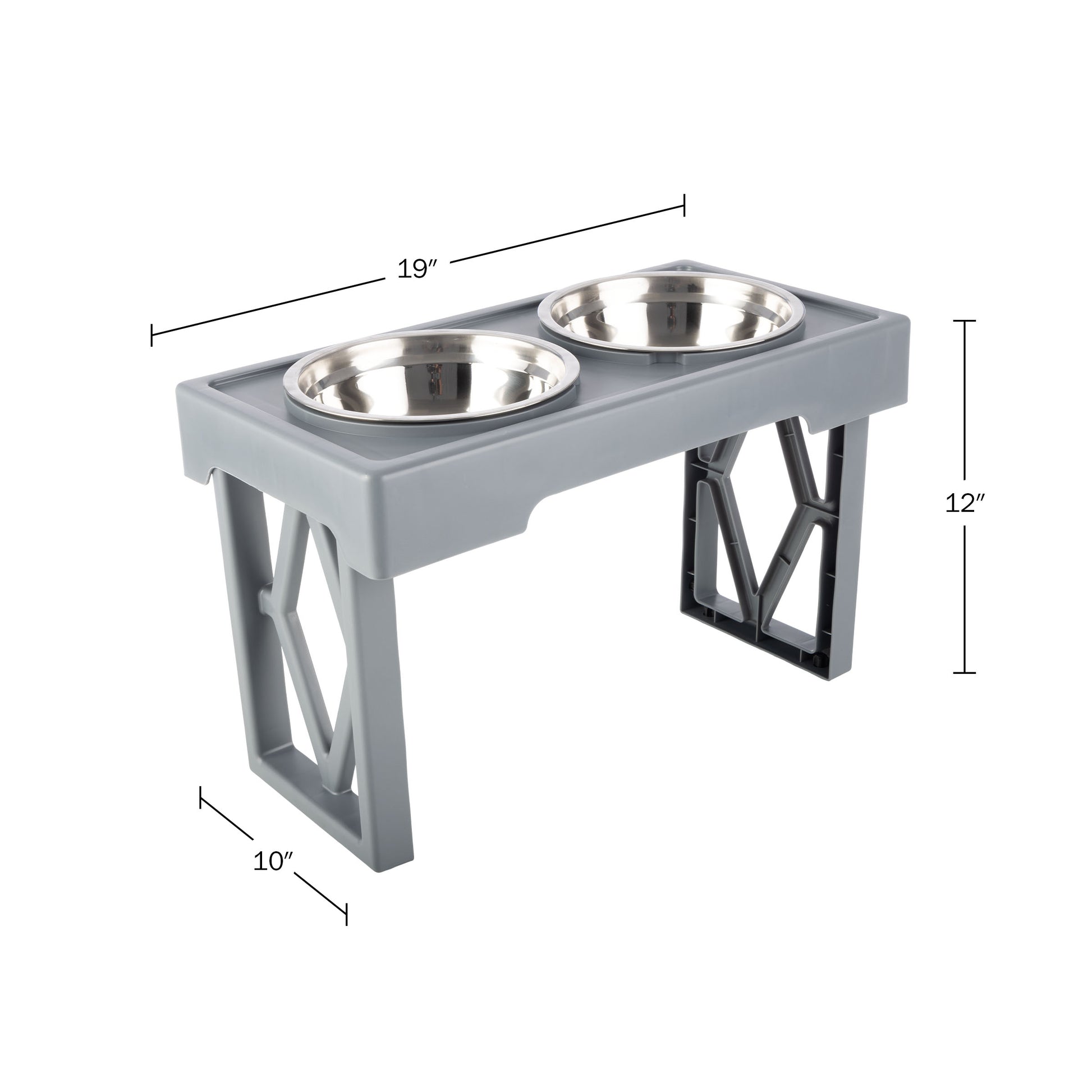 PETMAKER Adjustable Raised Dog Bowl Stand, Gray