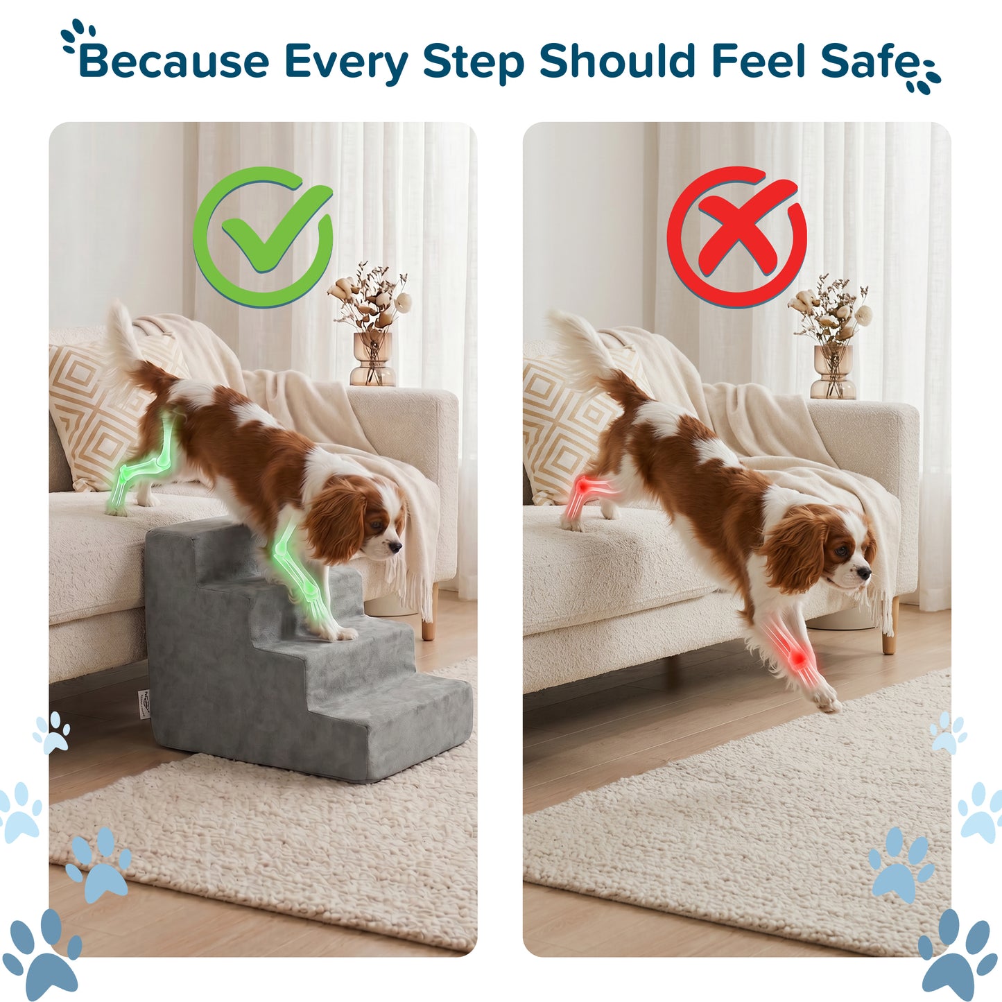 4-Step Nonslip Foam Pet Staircase