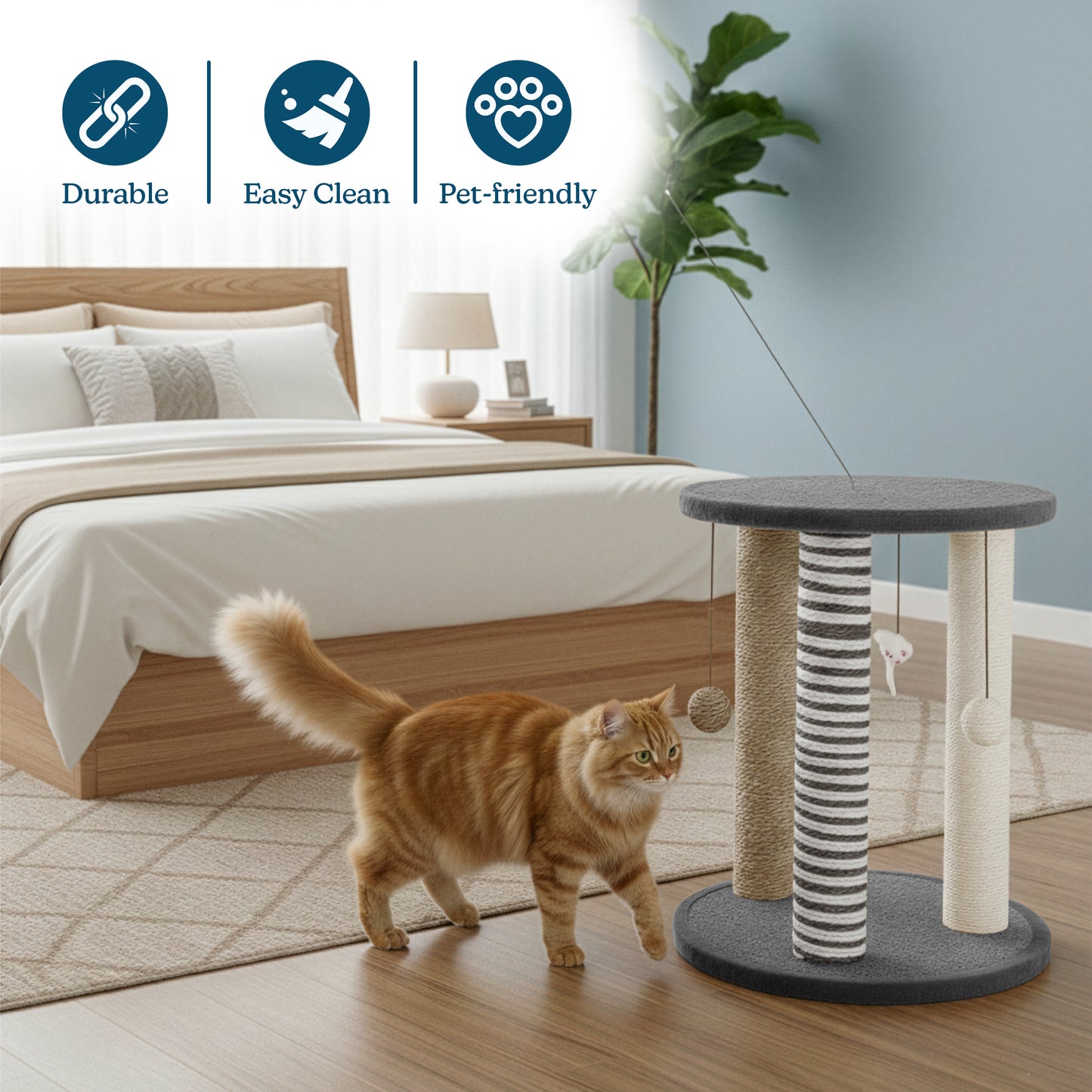 3-Post Cat Scratching Tower