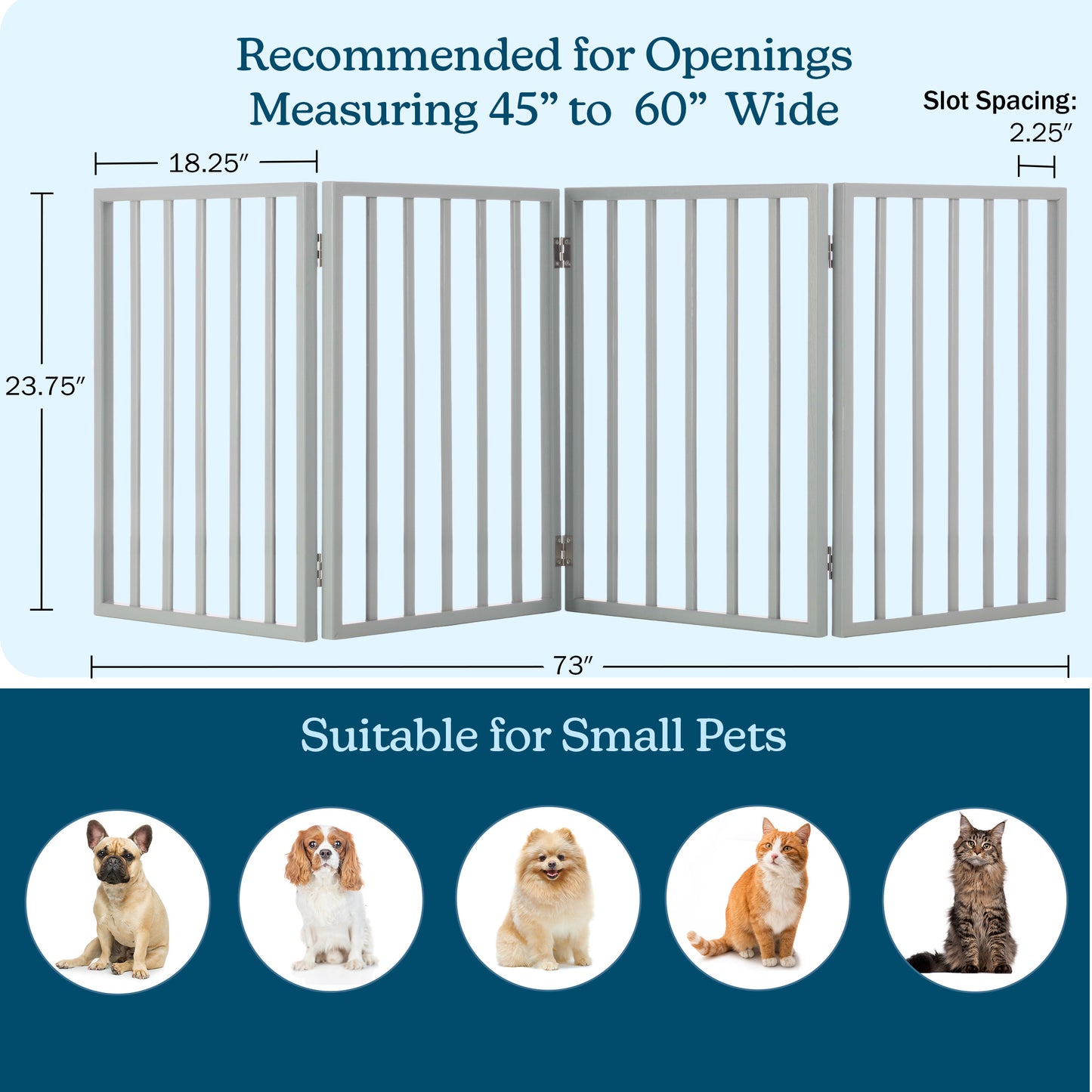 PETMAKER 4-Panel Indoor Foldable Pet Gate, Gray