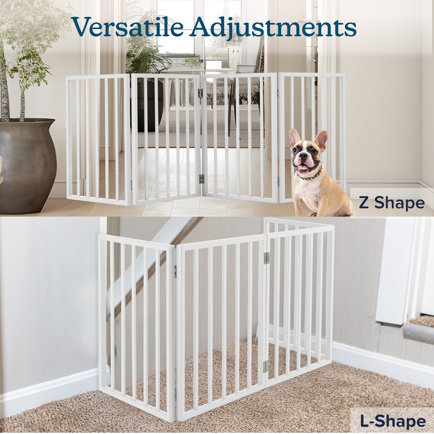 PETMAKER 4-Panel Indoor Foldable Pet Gate, White
