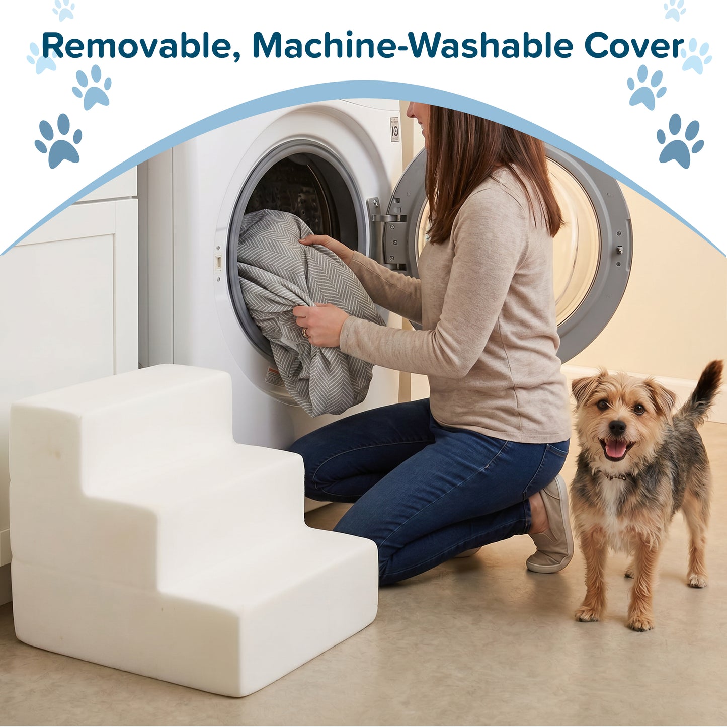 3-Step Nonslip Foam Pet Staircase