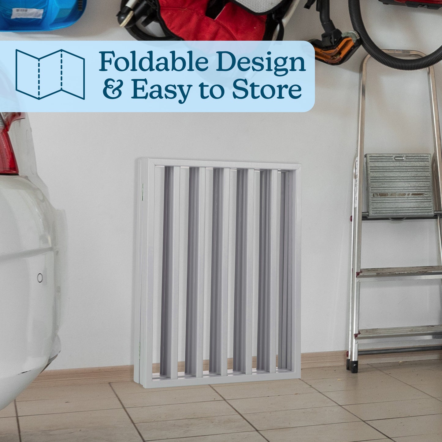 PETMAKER 4-Panel Indoor Foldable Pet Gate, Gray