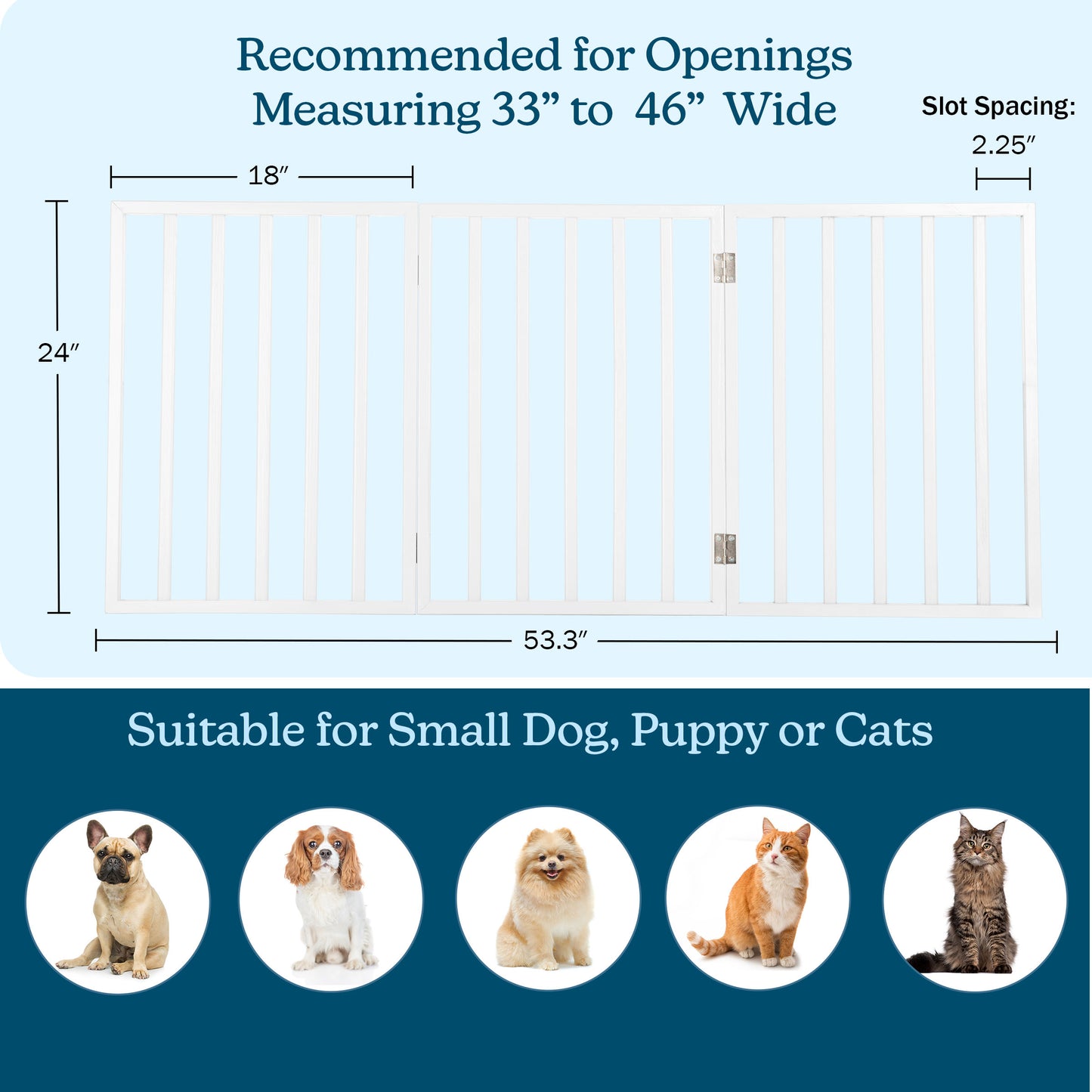 PETMAKER 3-Panel Indoor Foldable Pet Gate, White