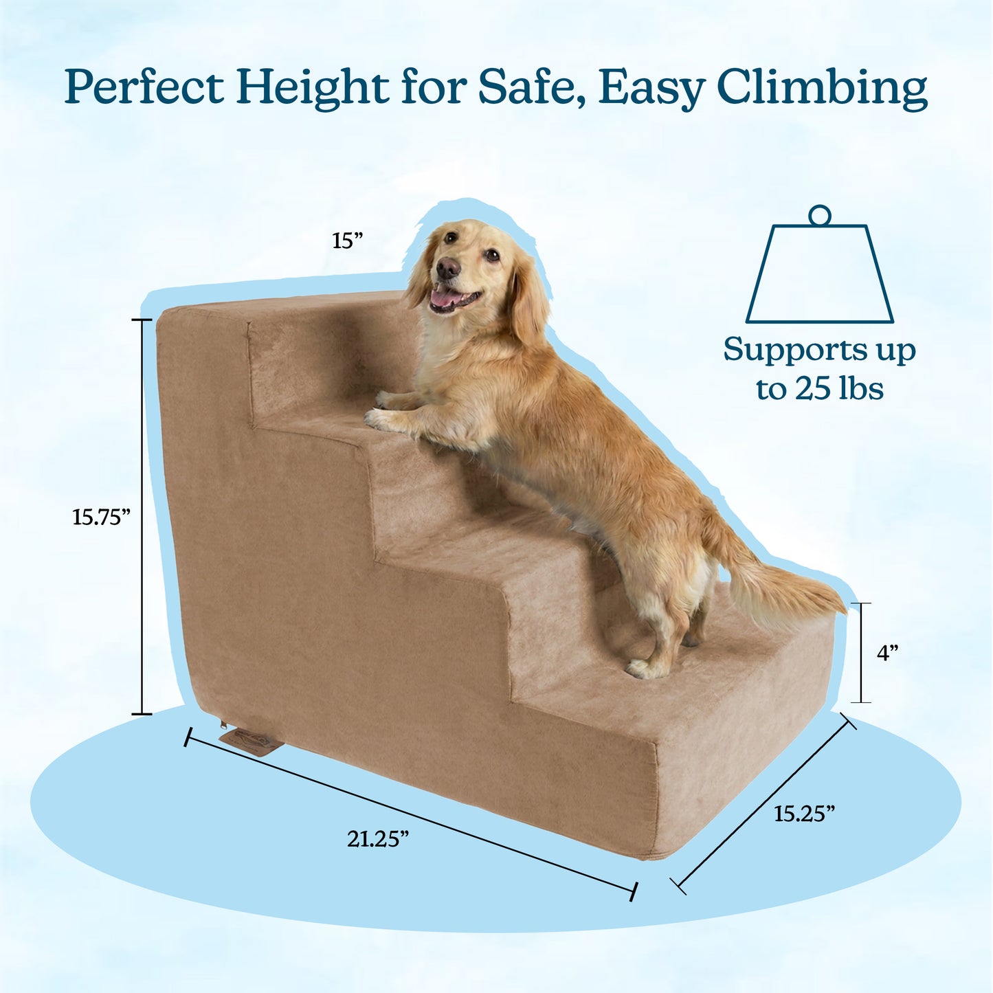 4-Step Non-Slip Foam Pet Stairs