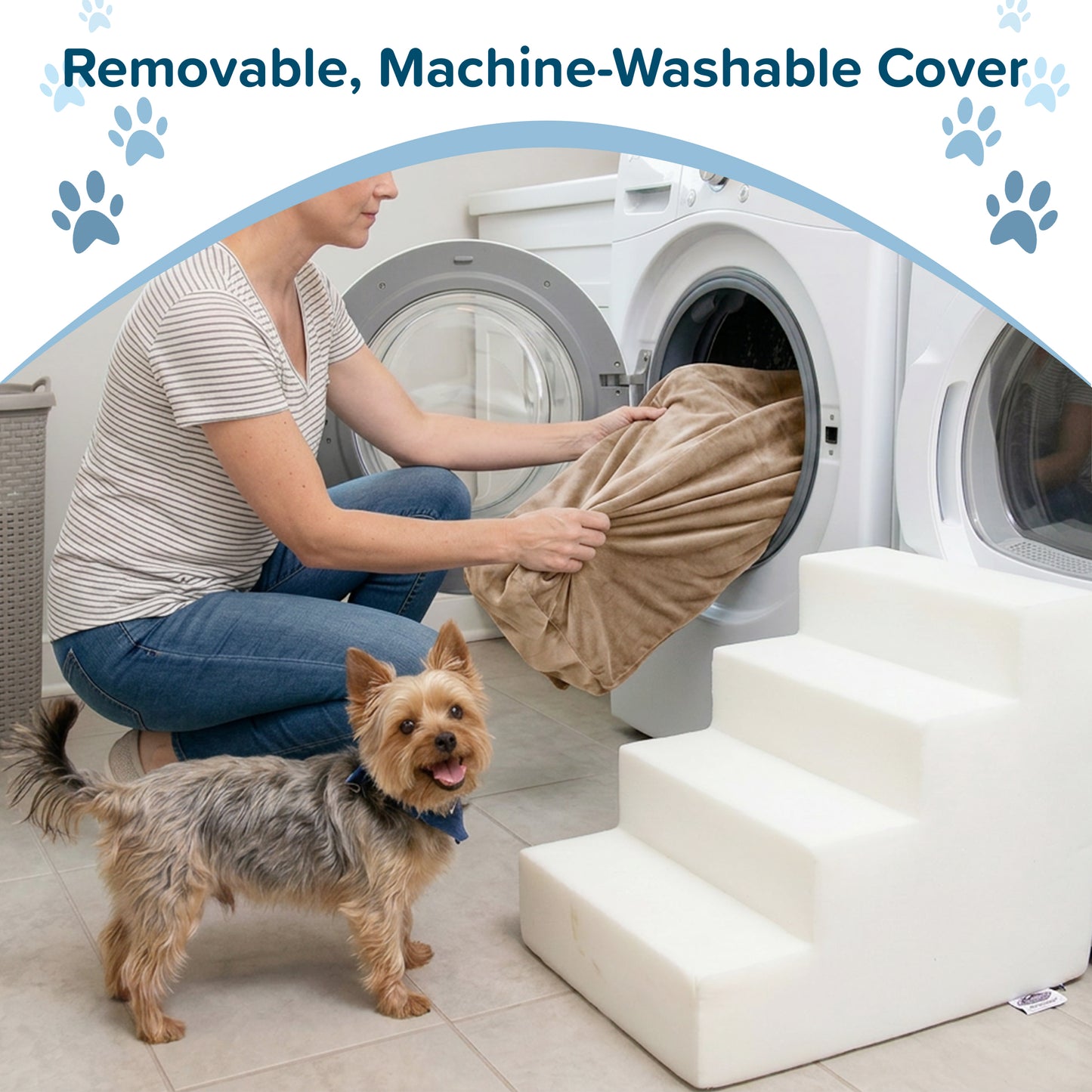 4-Step Non-Slip Foam Pet Stairs