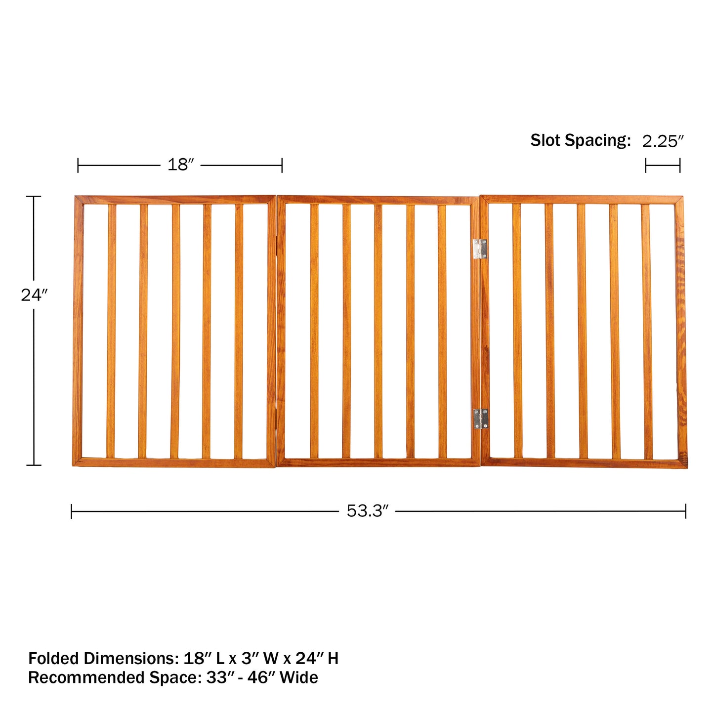 PETMAKER 3-Panel Foldable Pet Gate, Mahogany