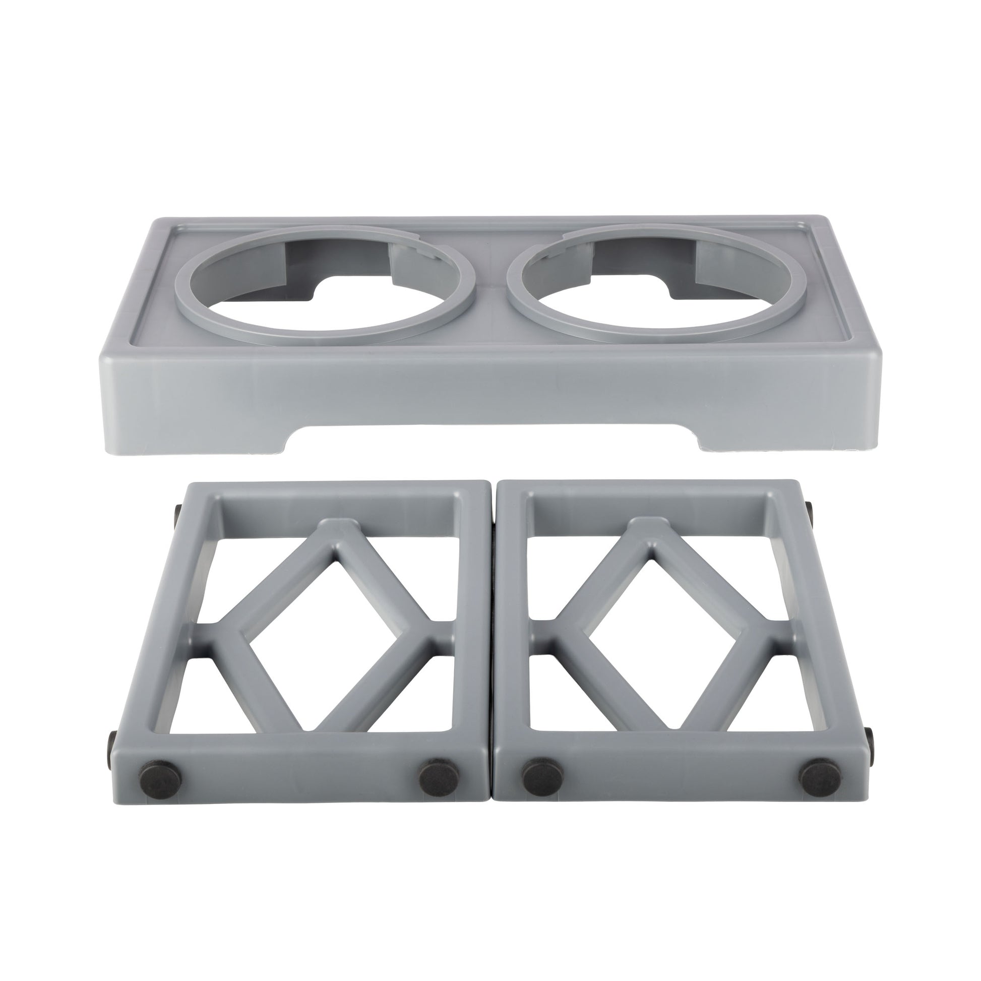 adjustable height elevated dog bowls PETMAKER Adjustable Raised Dog Bowl Stand, Gray