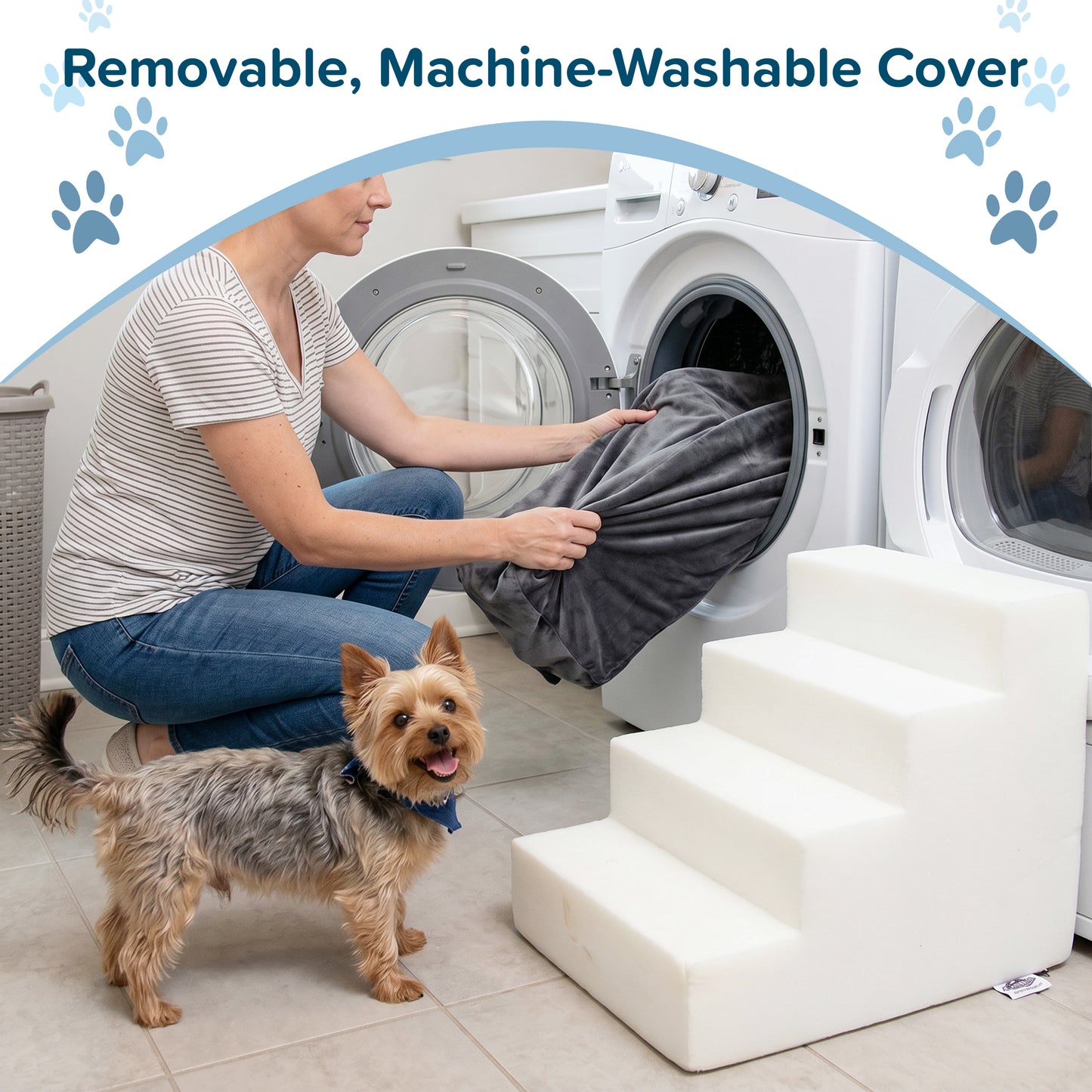 4-Step Nonslip Foam Pet Staircase