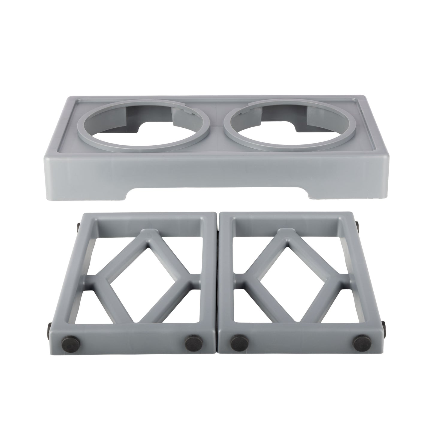 Grepow Adjustable Raised Dog Bowl Stand, Gray