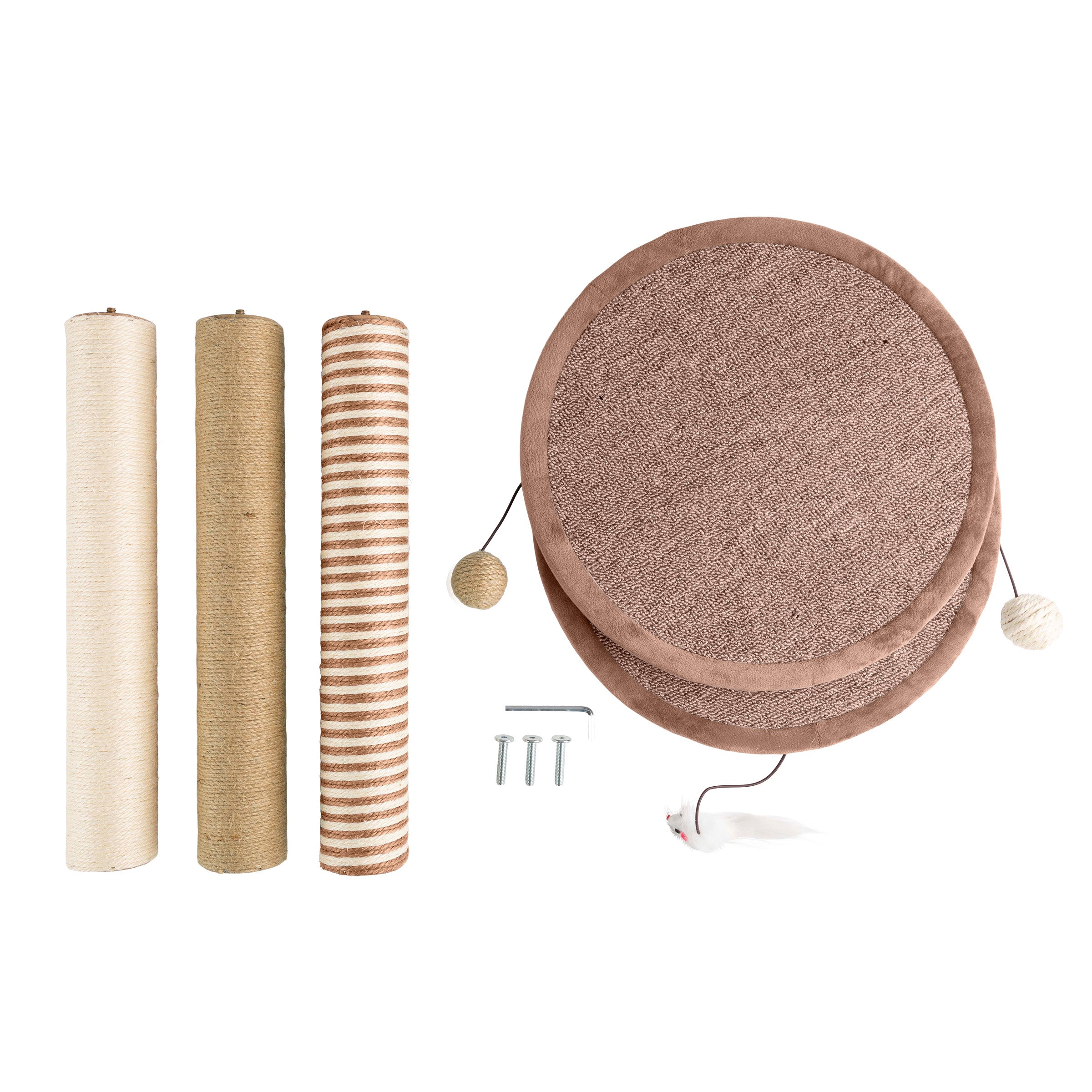 Cat Scratching Post with 3 Carpeted Scratcher Posts, Perch and Play ...
