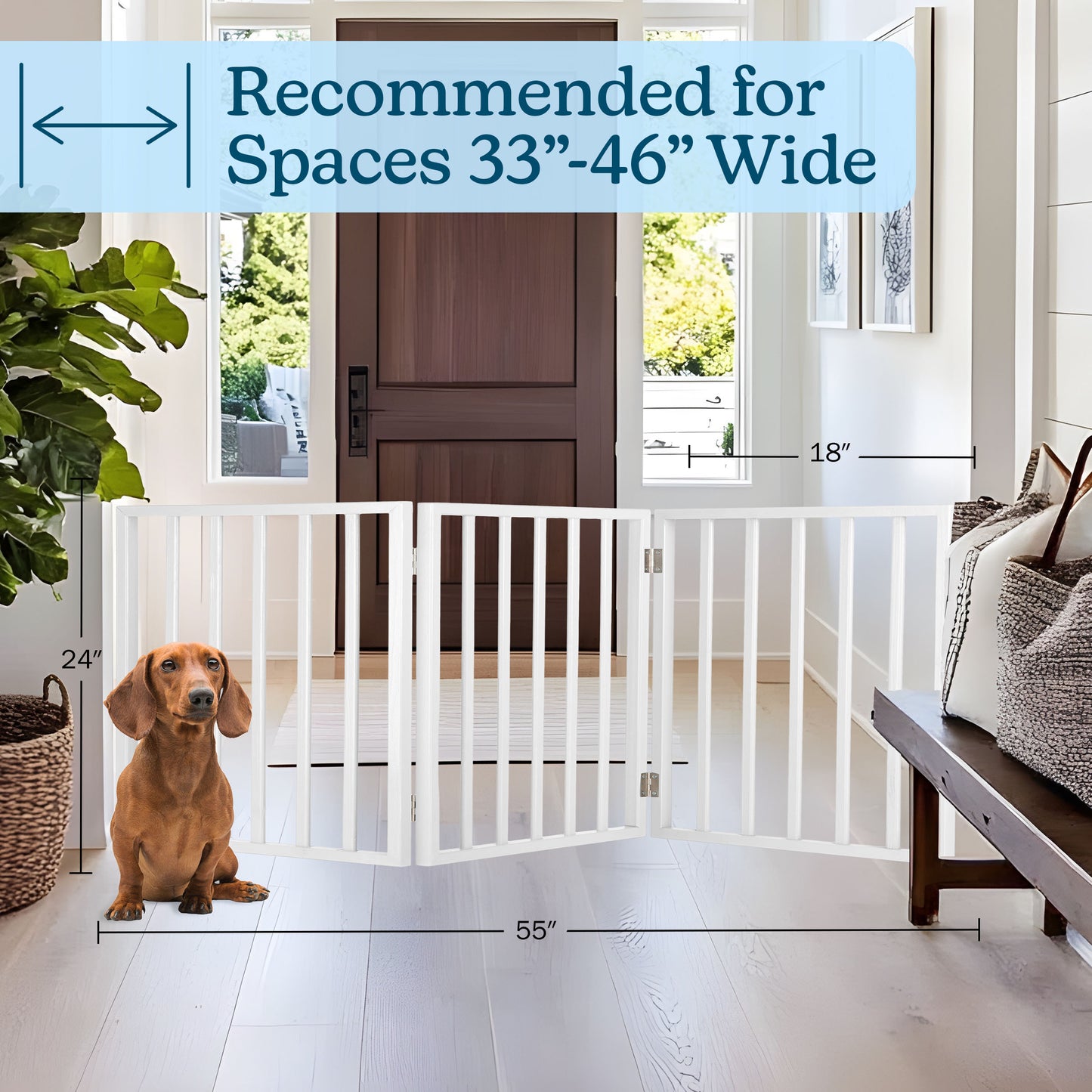 PETMAKER 3-Panel Indoor Foldable Pet Gate, White