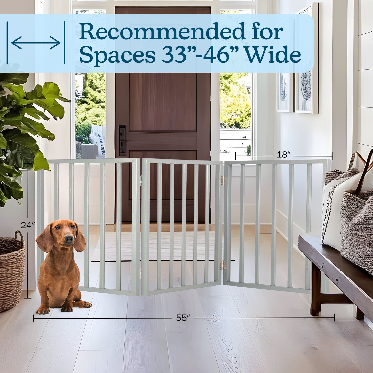 PETMAKER 3-Panel Indoor Foldable Pet Gate, Gray