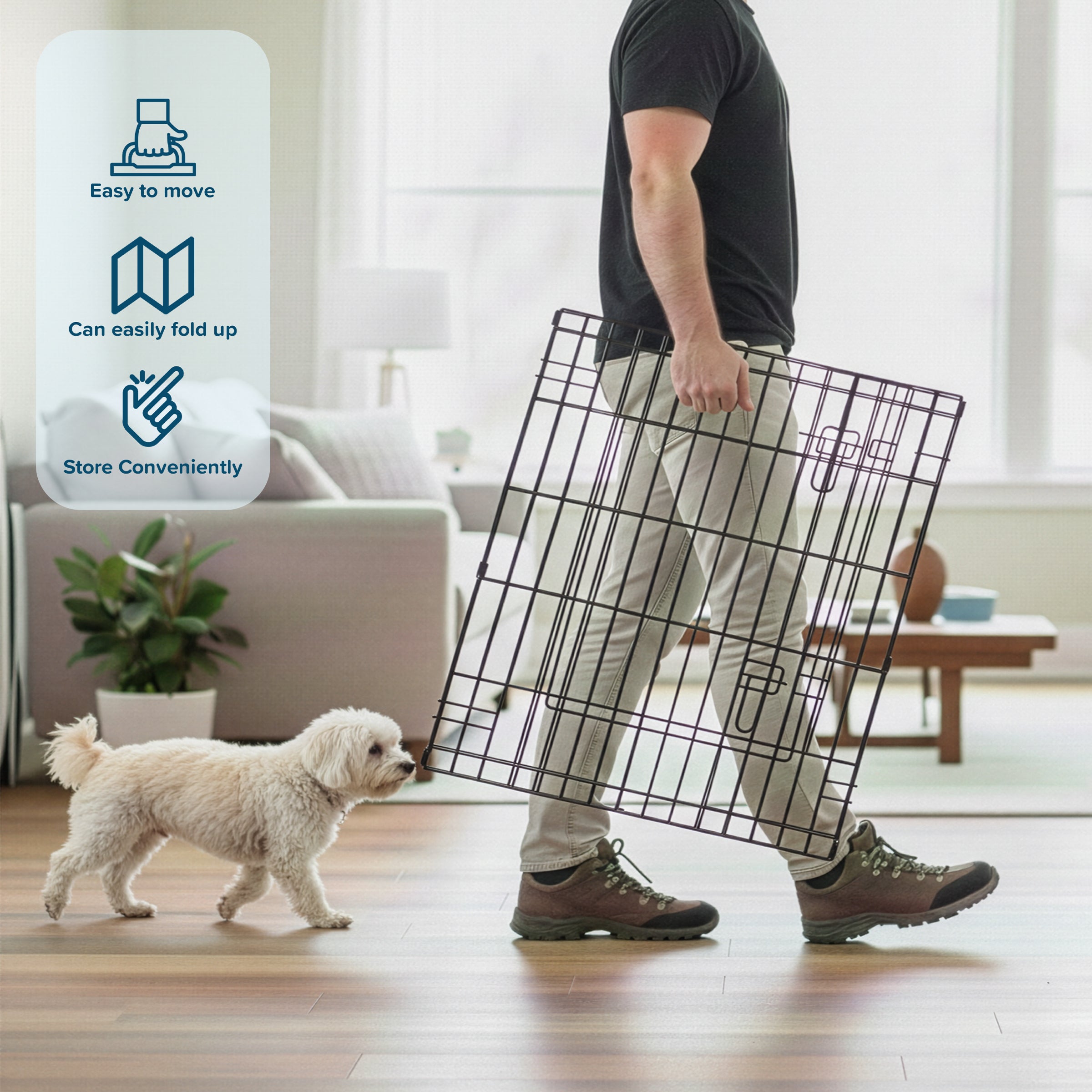 Dog Playpen – Foldable Metal Puppy Exercise Pen with 8 Durable 24