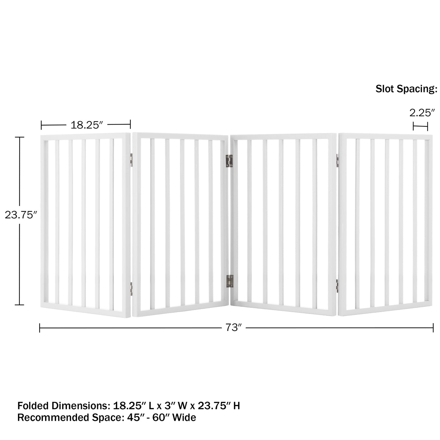 PETMAKER 4-Panel Indoor Foldable Pet Gate, White
