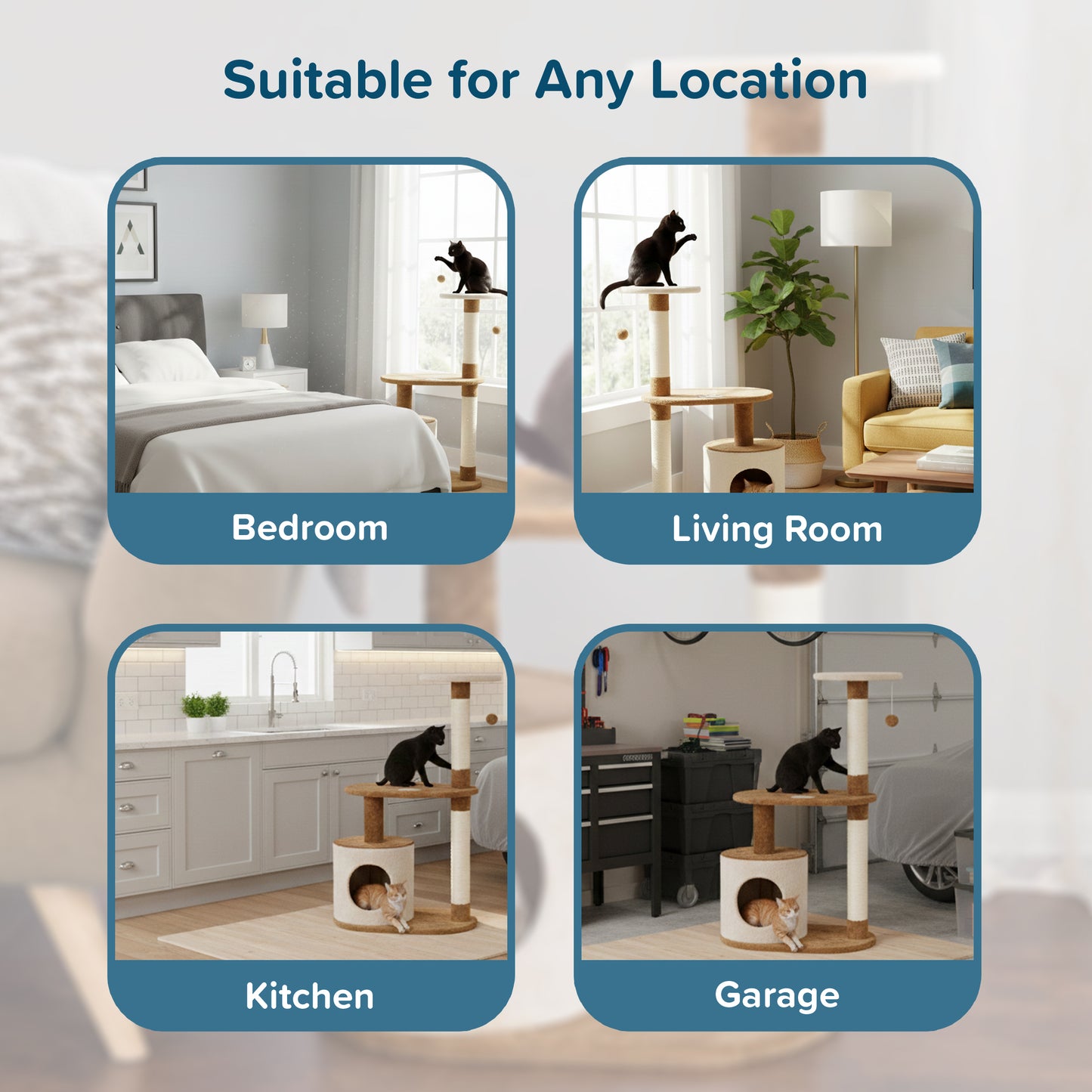 3-Tier Cat Tower with Scratch Posts