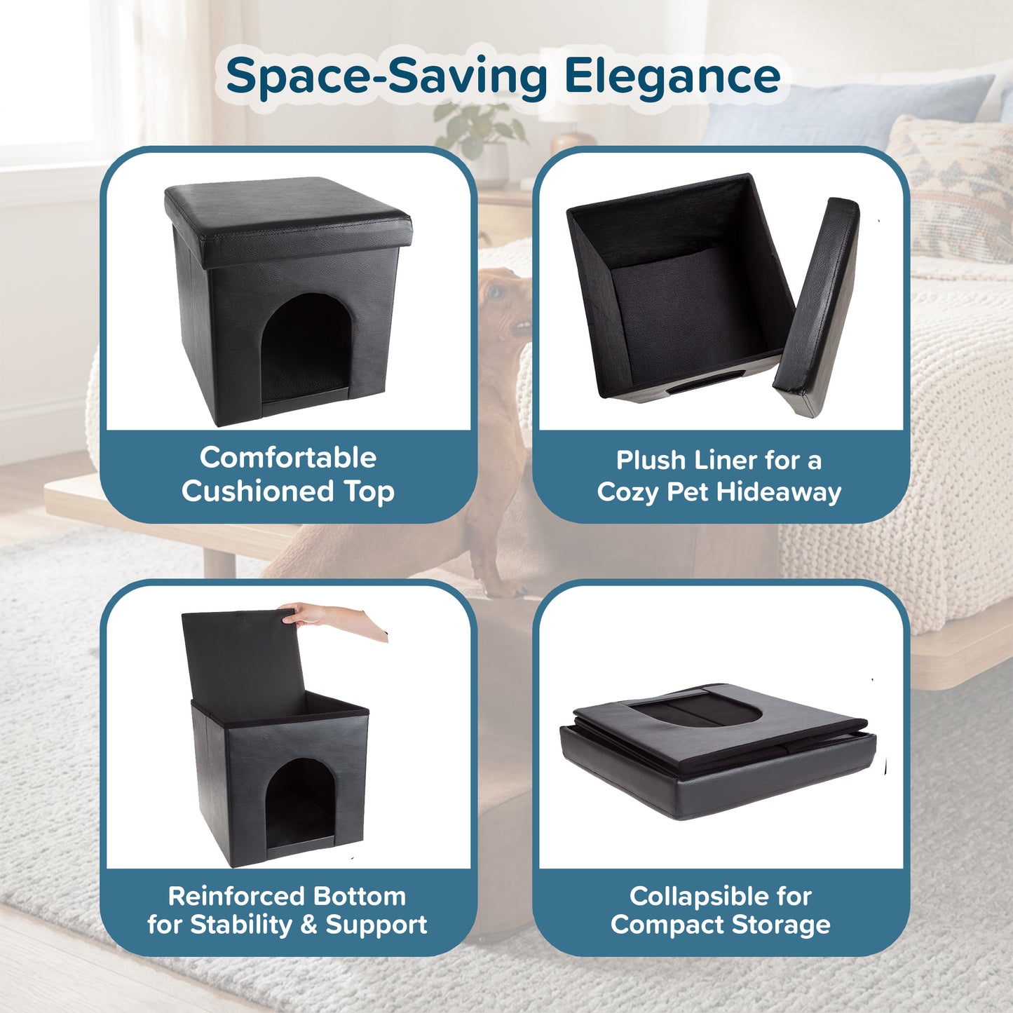 Collapsible Pet House Ottoman