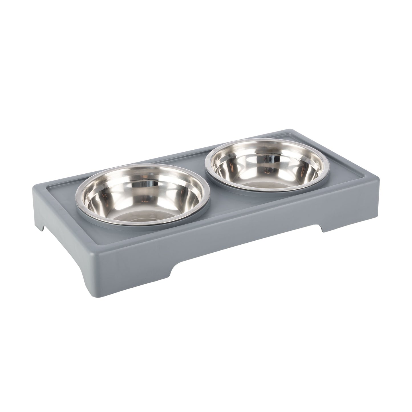 Grepow Adjustable Raised Dog Bowl Stand, Gray