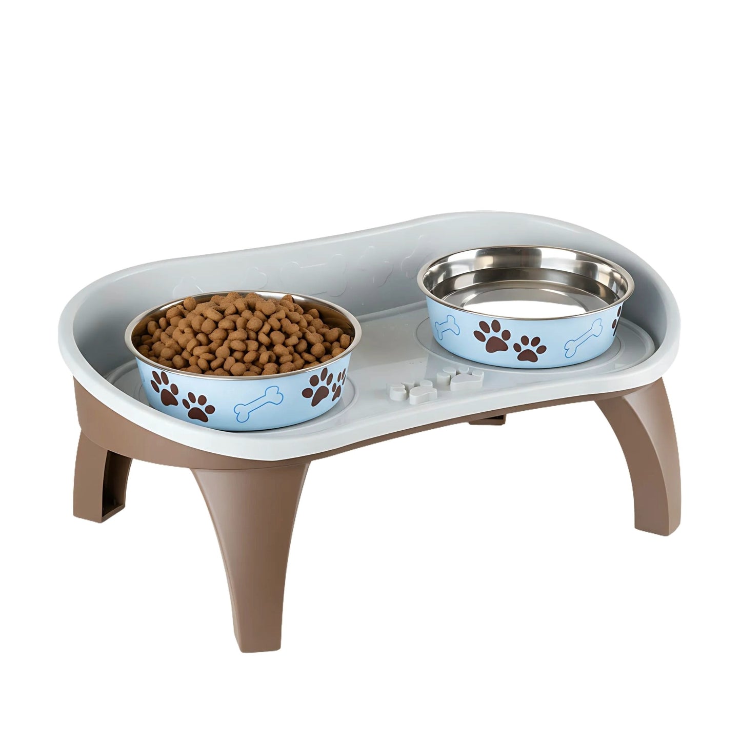Grepow 8.5-Inch-Tall Dog Bowl Stand, Brown