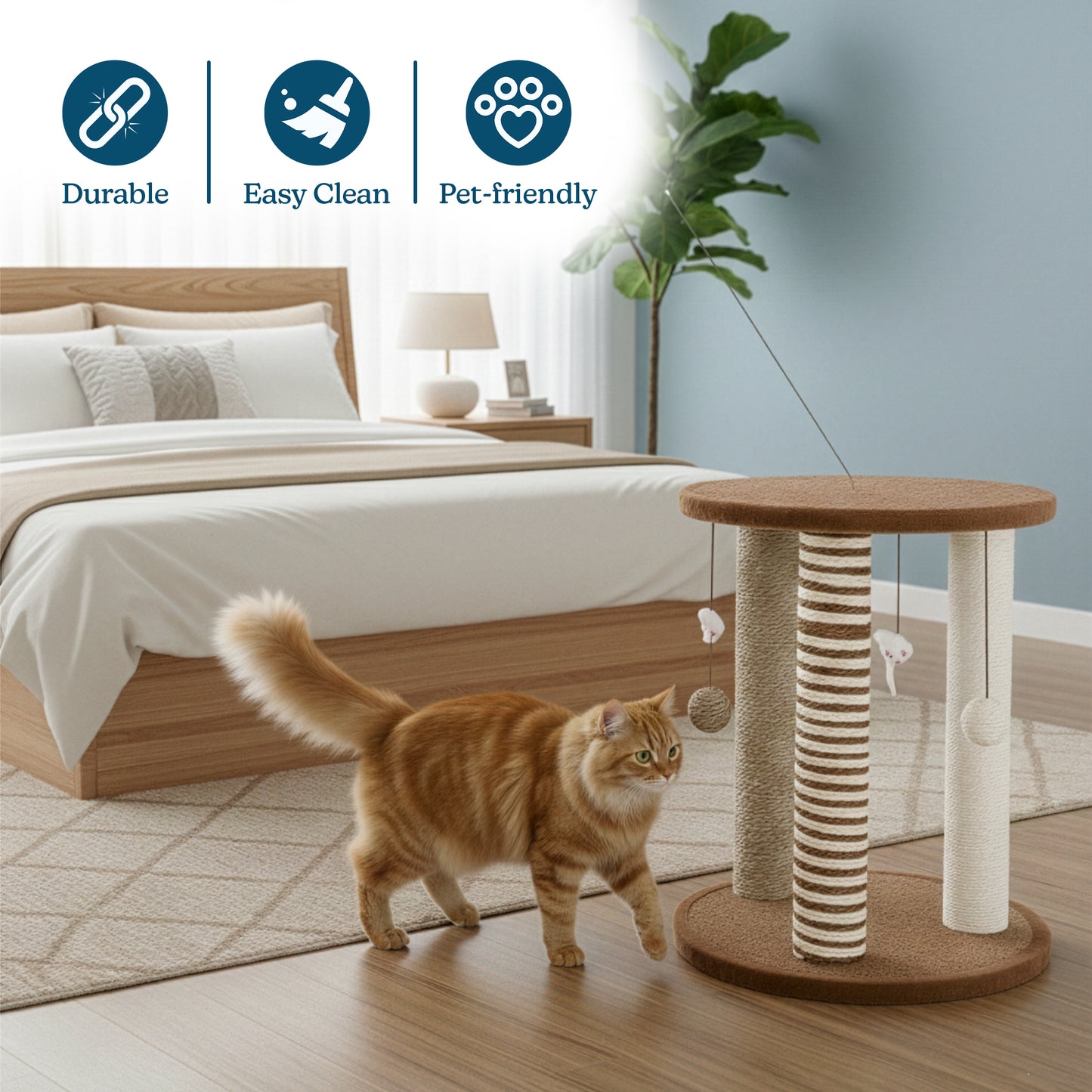 Cat Scratching Post Tower with 3 Posts