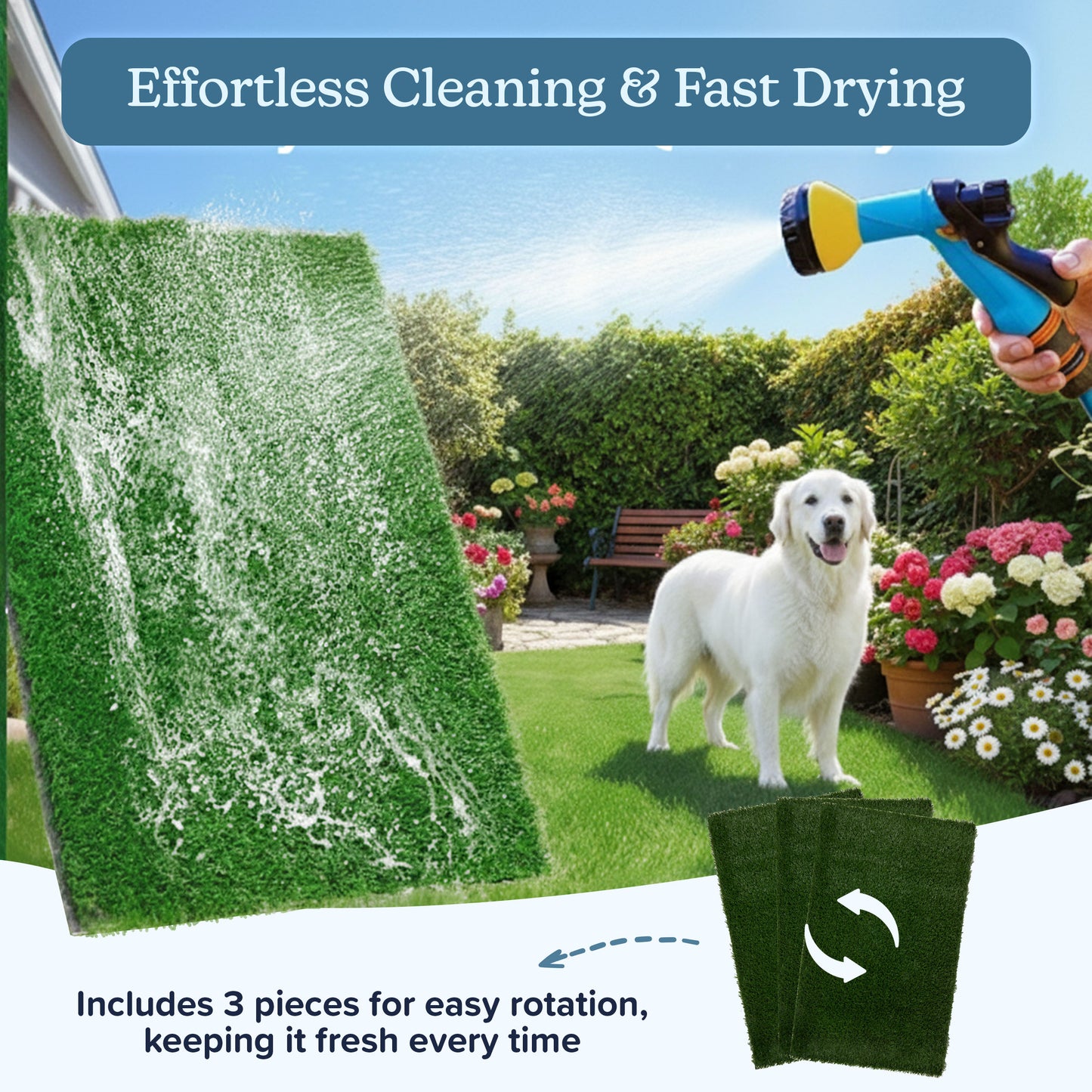 Set of 3 Replacement Turf Grass Pee Pads