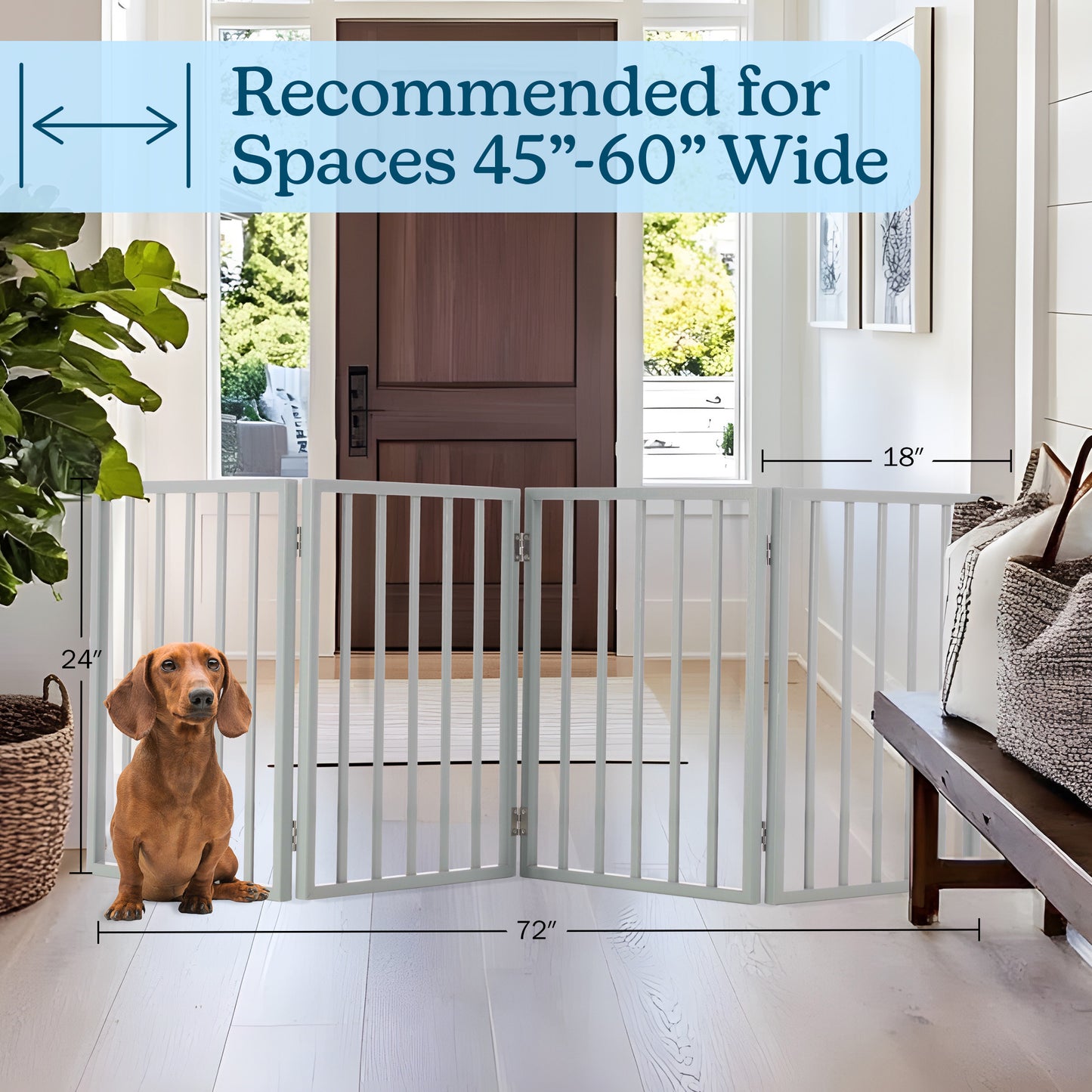 PETMAKER 4-Panel Indoor Foldable Pet Gate, Gray