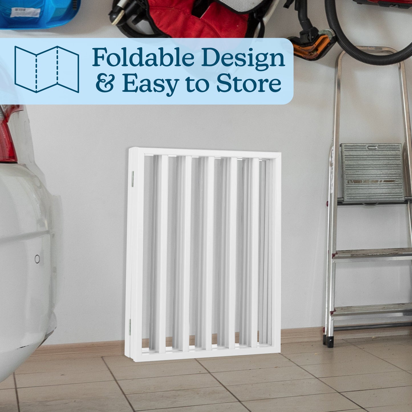 PETMAKER 4-Panel Indoor Foldable Pet Gate, White