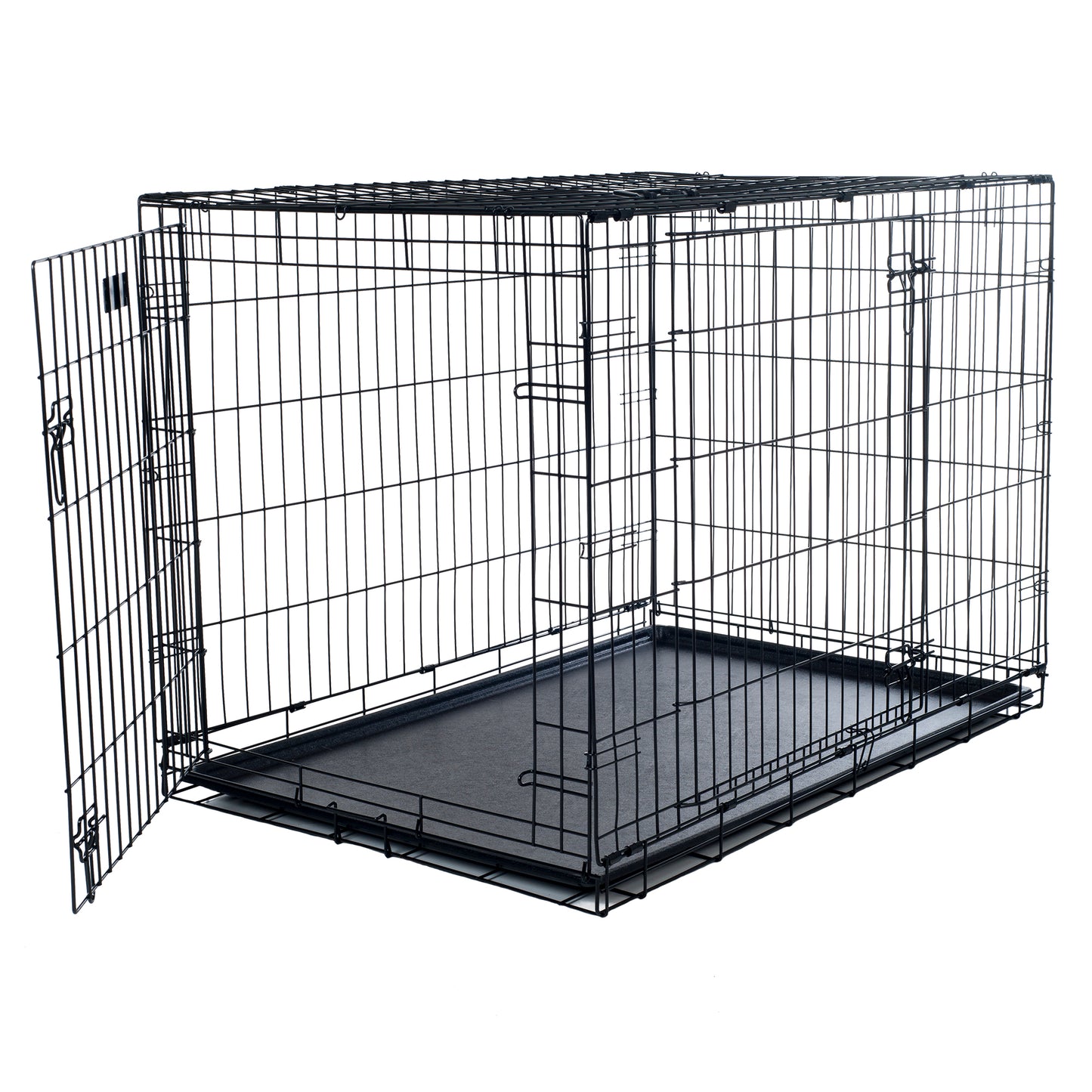 PETMAKER 36-inch Double Door Dog Crate, Black