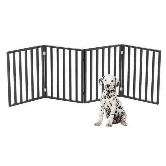 Four Panel Pet Gate with Dalmatian obedient puppy dog 