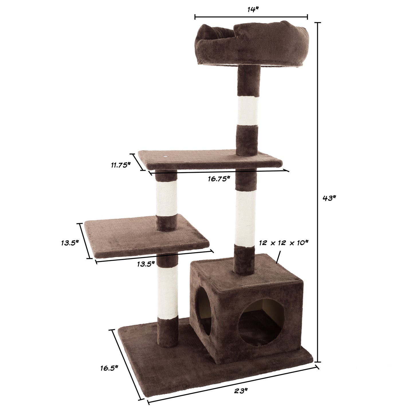 4-Tier Cat Tree with Penthouse Condo
