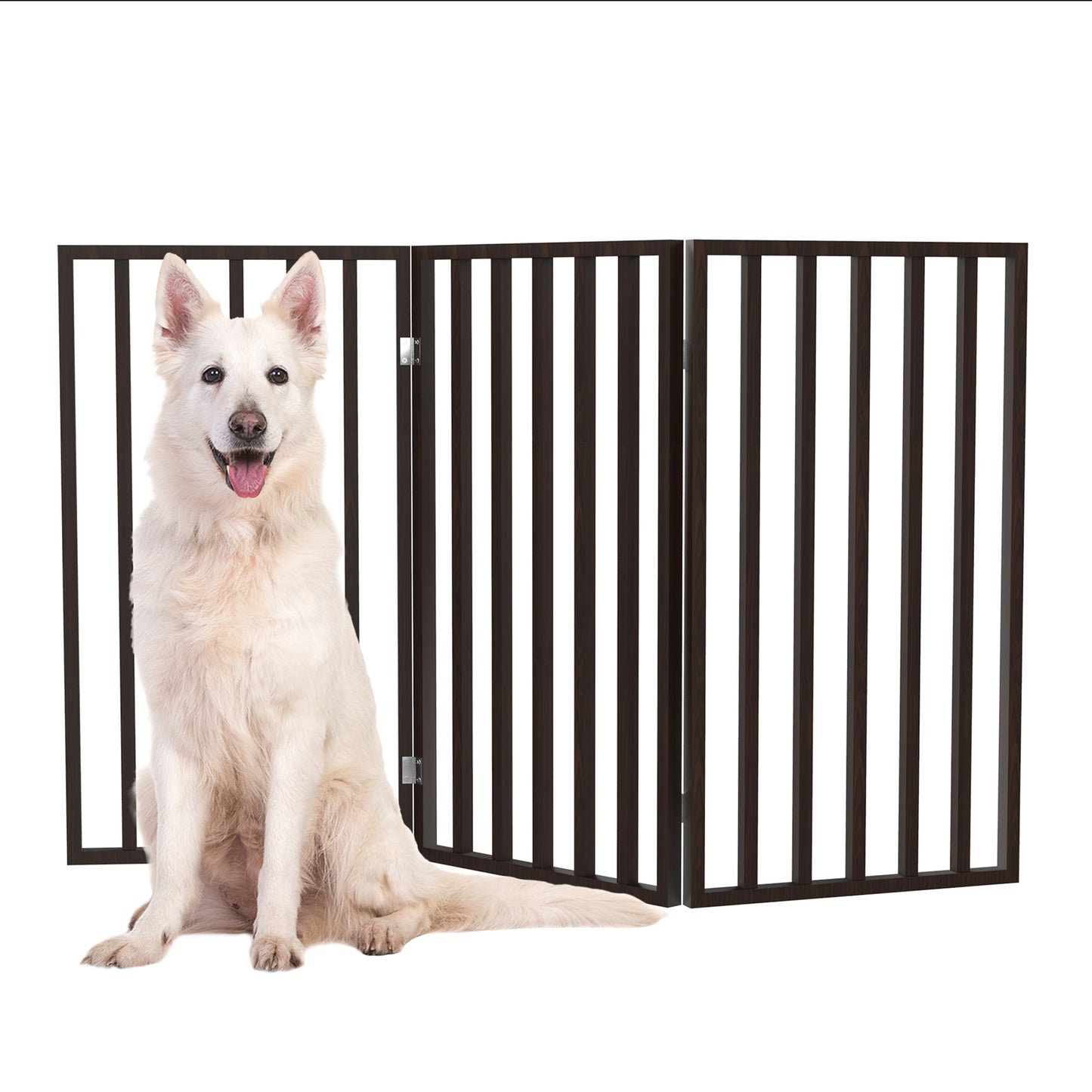 PETMAKER 3-Panel Indoor Foldable Pet Gate, Brown