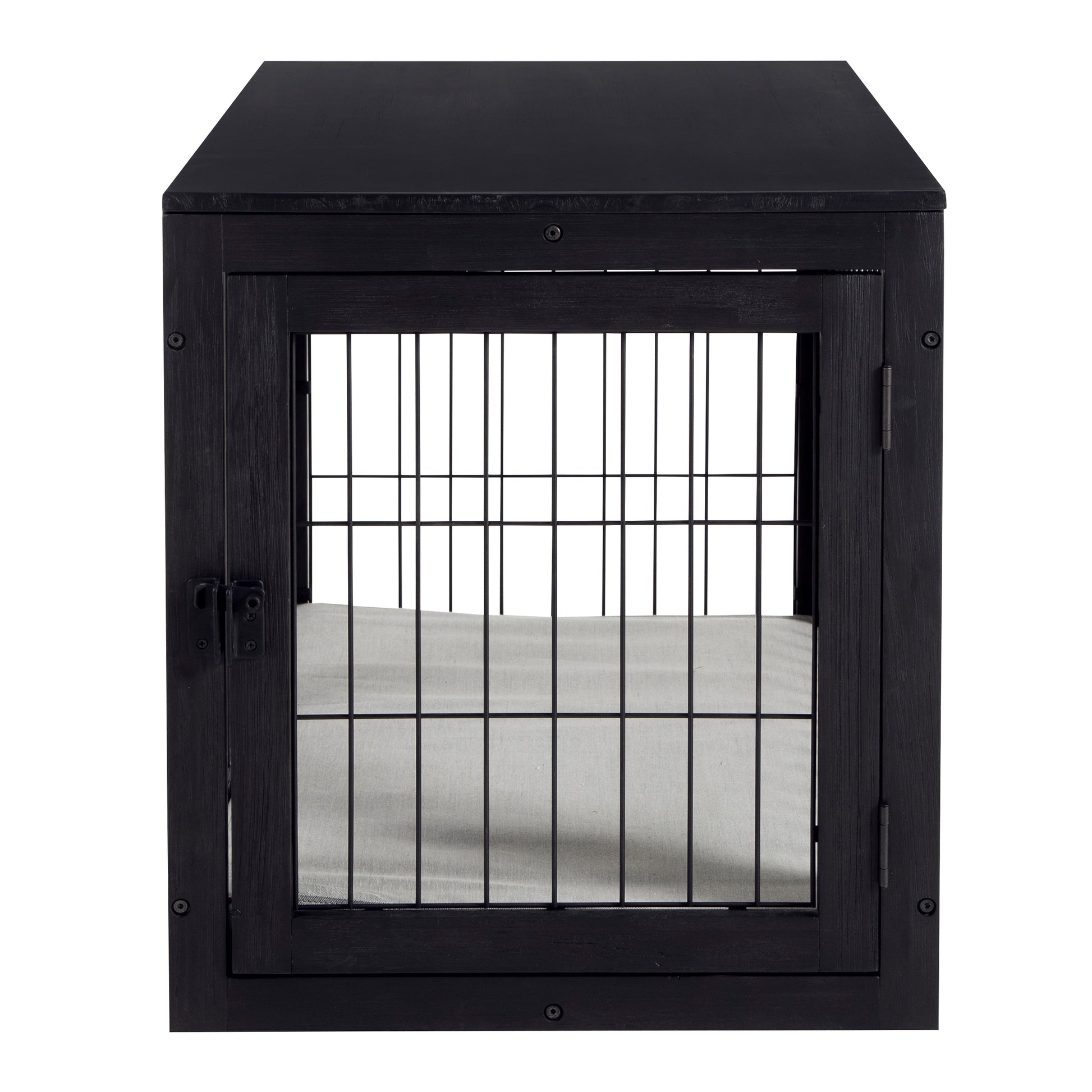 Furniture-Style Dog Crate - Acacia Wood Kennel for Large Dogs with Double  Doors and Cushion - Dog Kennel Furniture by PETMAKER (Black) – PetMaker