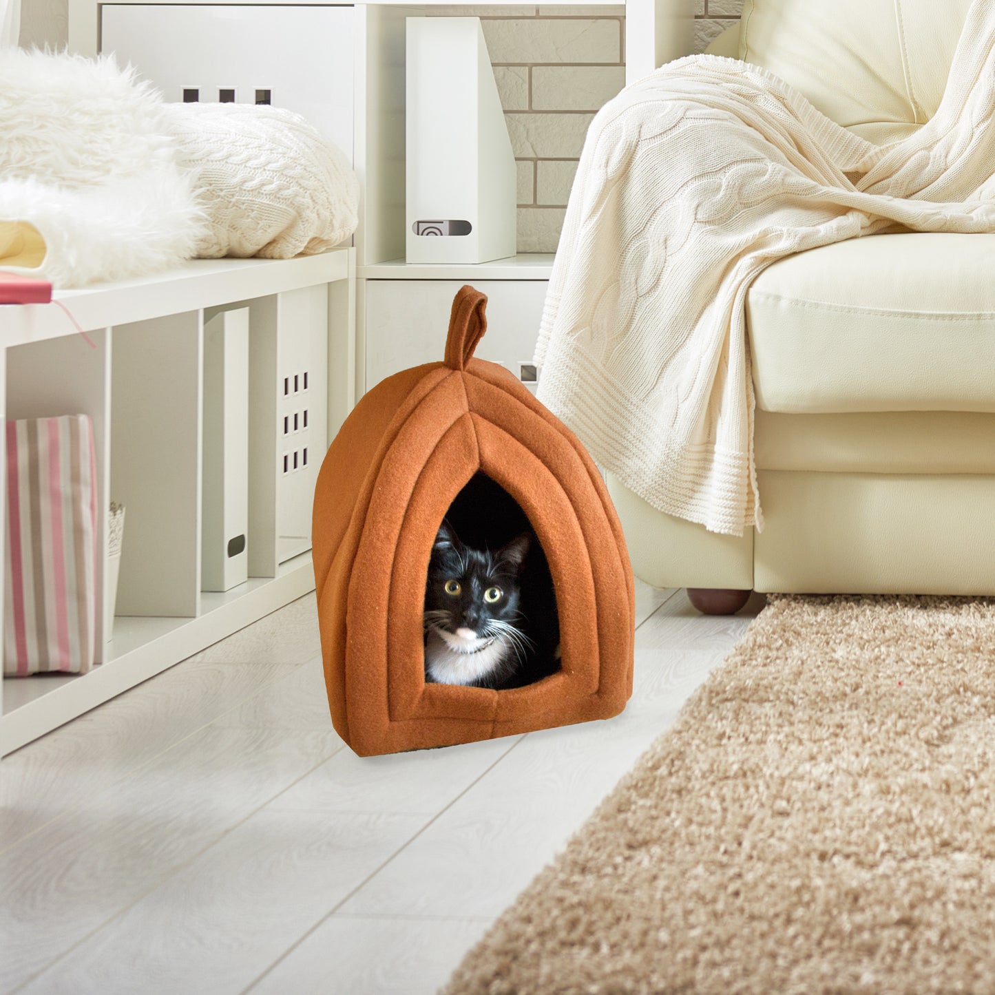 PETMAKER Cat House for Small Animals, Brown
