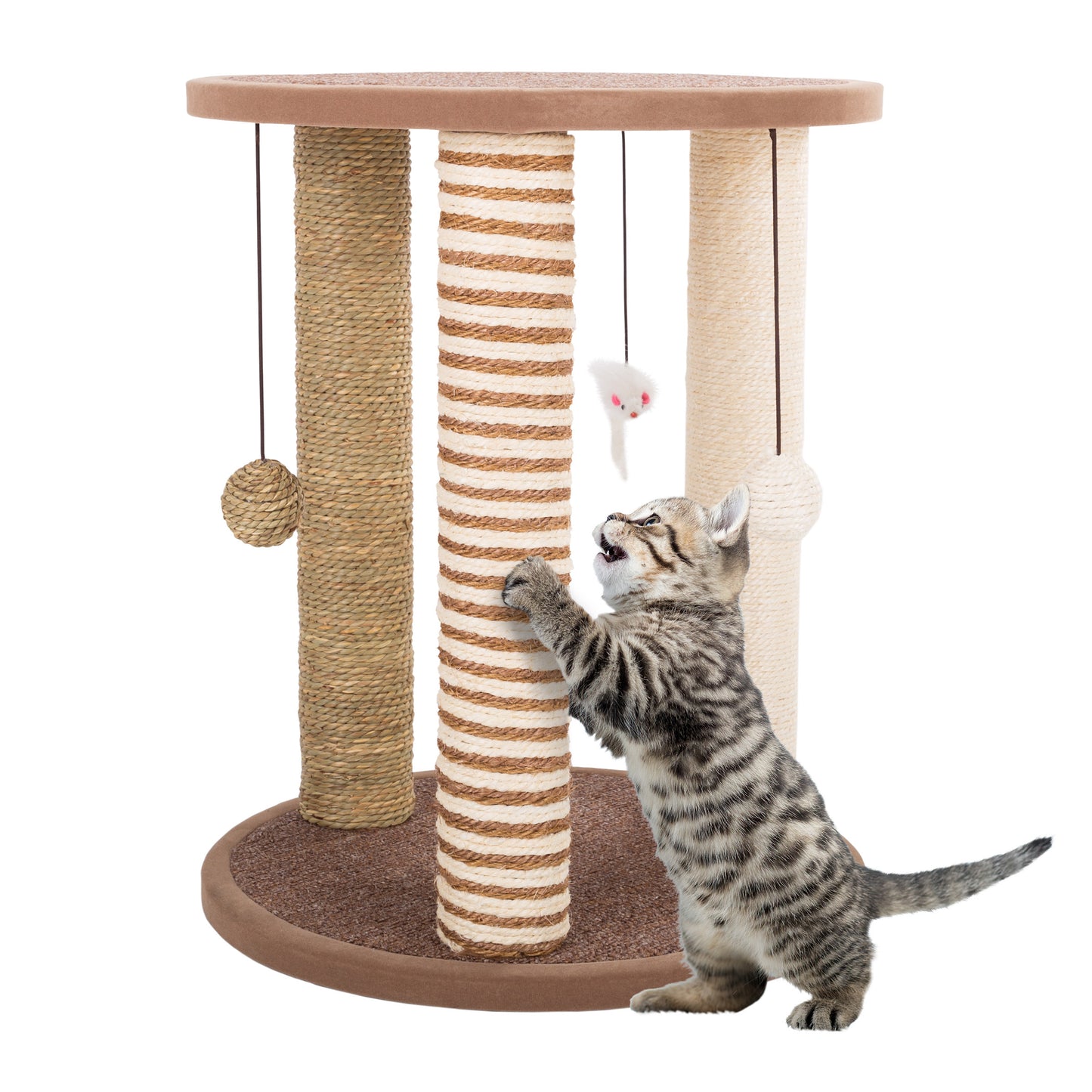 Cat Scratching Post Tower with 3 Posts