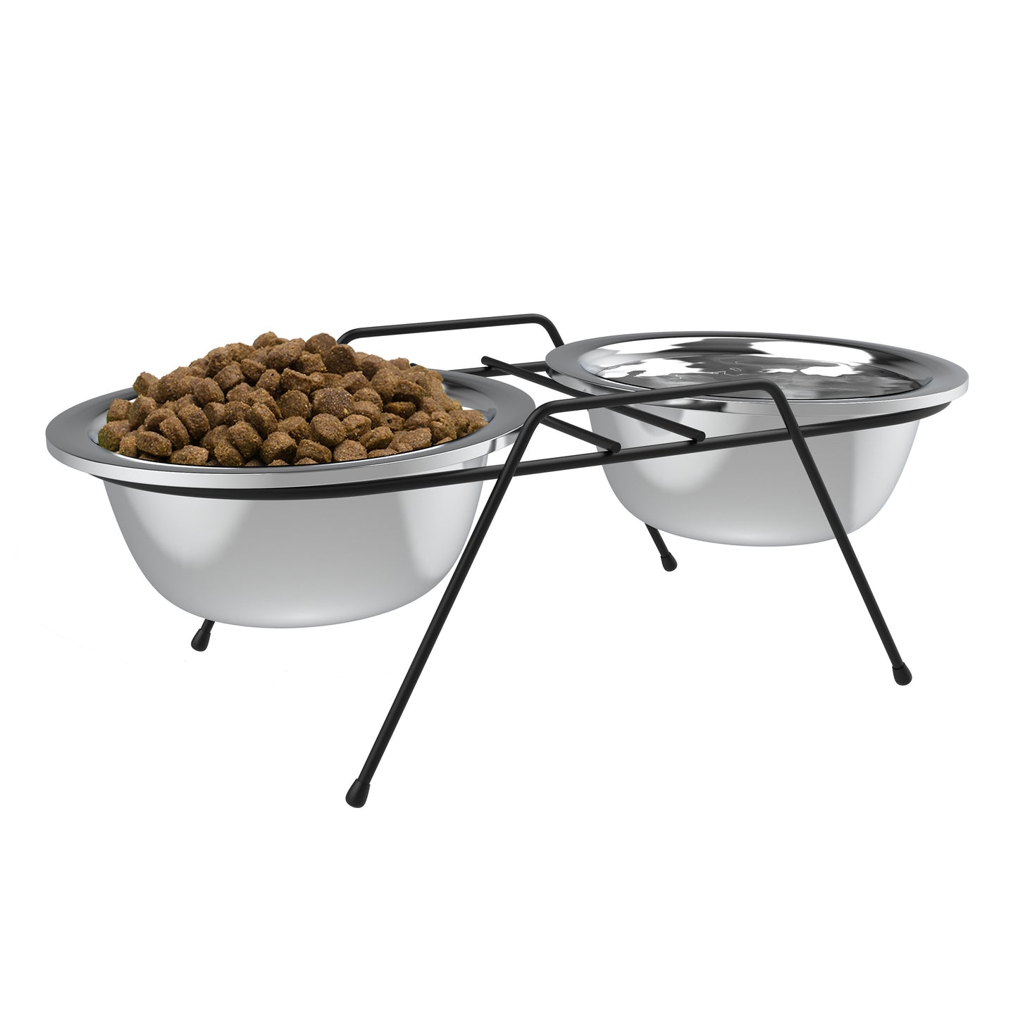Stainless Steel Elevated Pet Bowls and Iron Stand