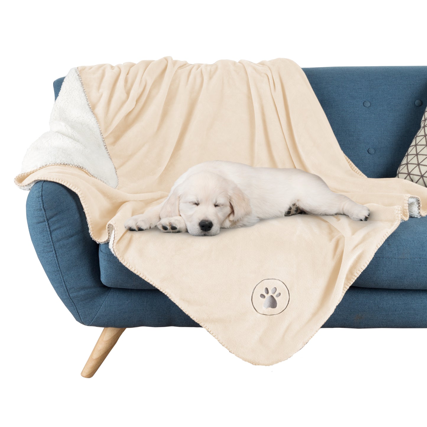 PETMAKER 50x60-Inch Waterproof Dog Blanket, Cream