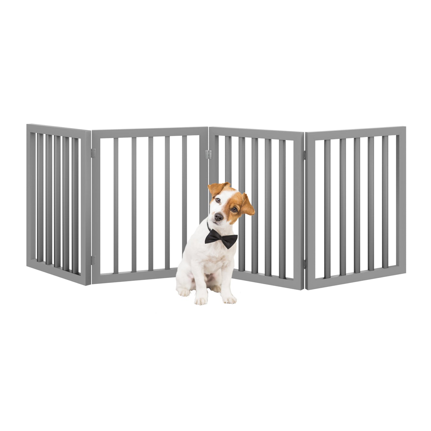 PETMAKER 4-Panel Indoor Foldable Pet Gate, Gray