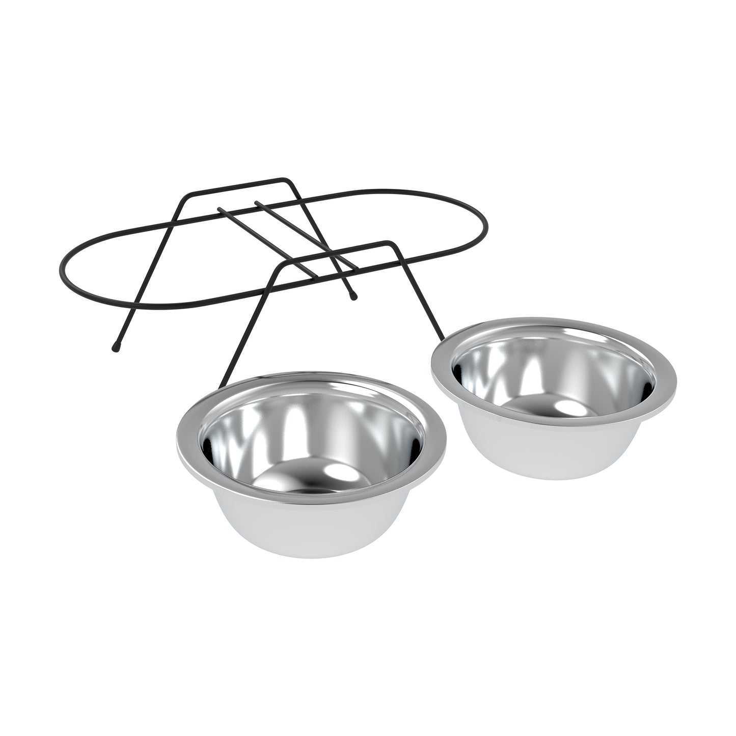 Stainless Steel Elevated Pet Bowls and Iron Stand