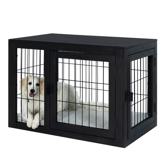 Furniture-Style Dog Crate, Black