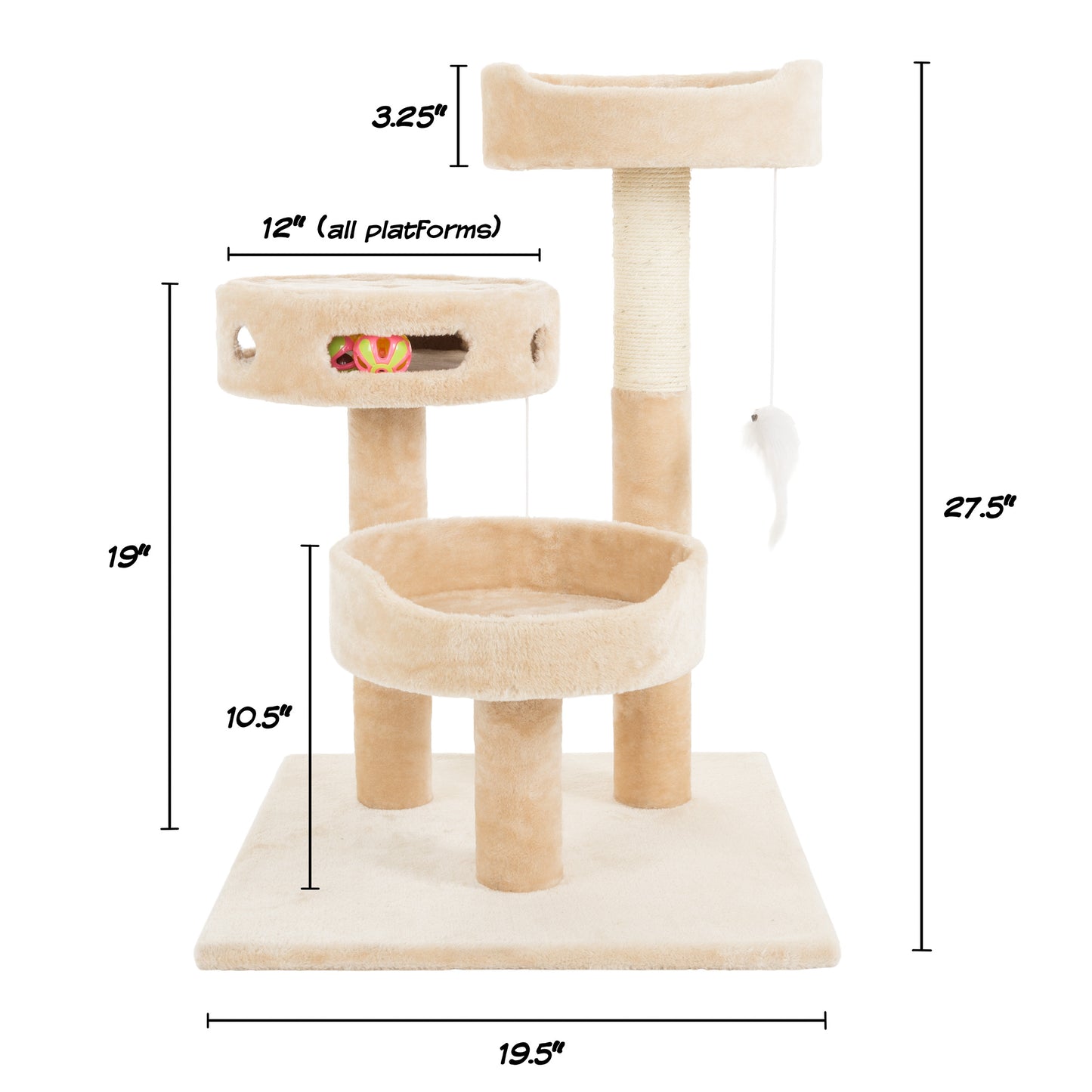 PETMAKER Cat Tree with Interactive Cheese Wheel