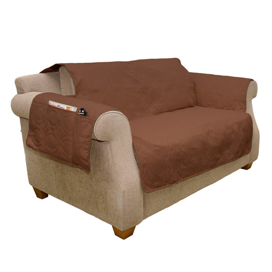 Petmaker Couch Cover for Dogs – 35 x 35 Pet Furniture Protector with Memory Foam Bolster, Quilted, Non-Slip Water-Resistant-Brown