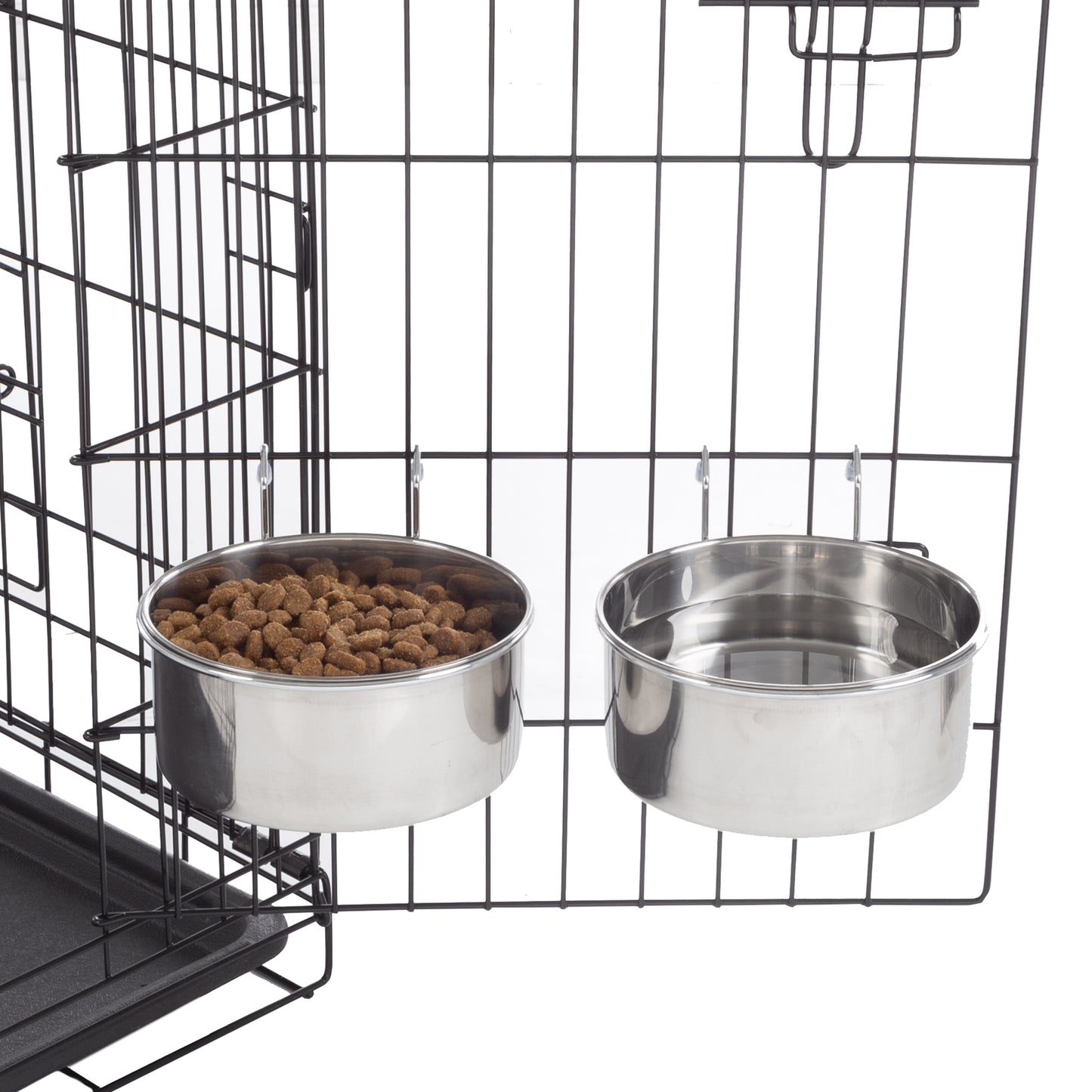 Stainless-Steel Hanging Dog Bowl Set
